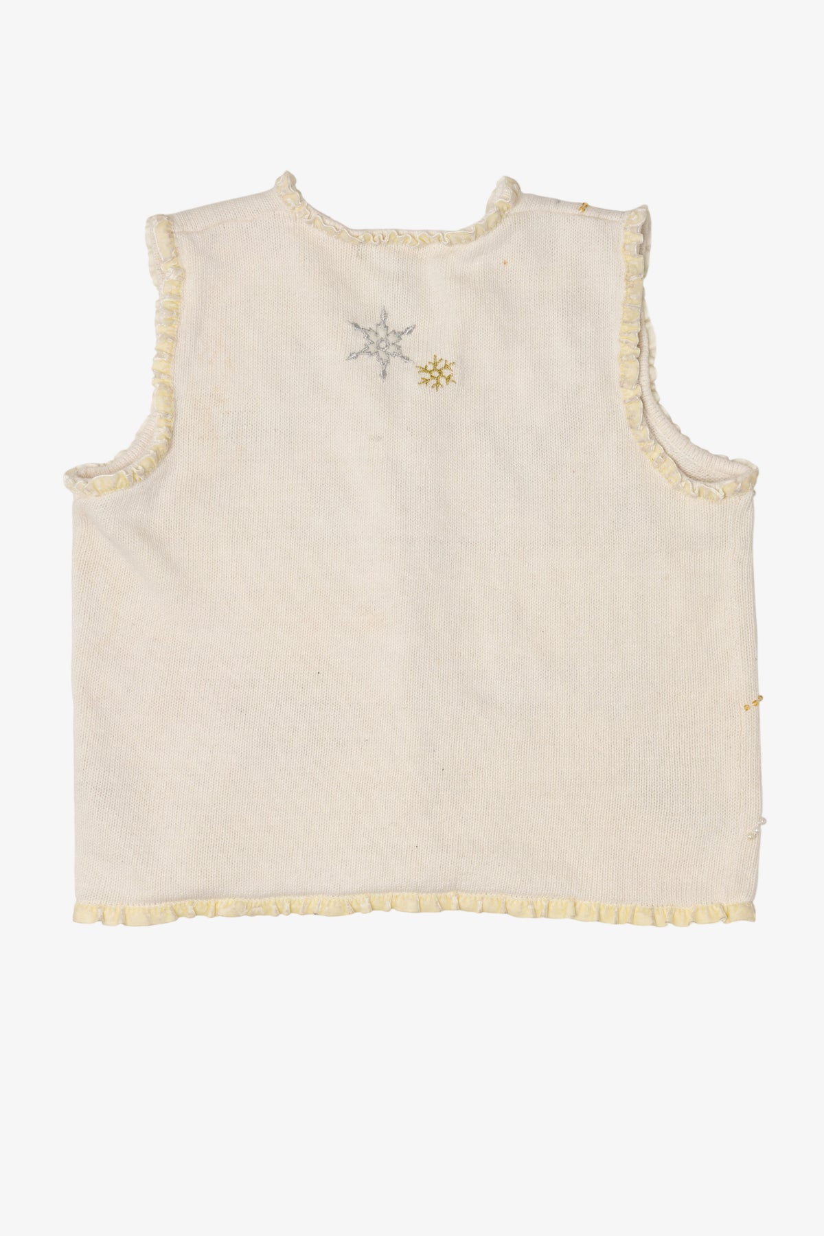 Vintage White Hampshire Studio Snowflakes Ugly Christmas Vest (1990s)
