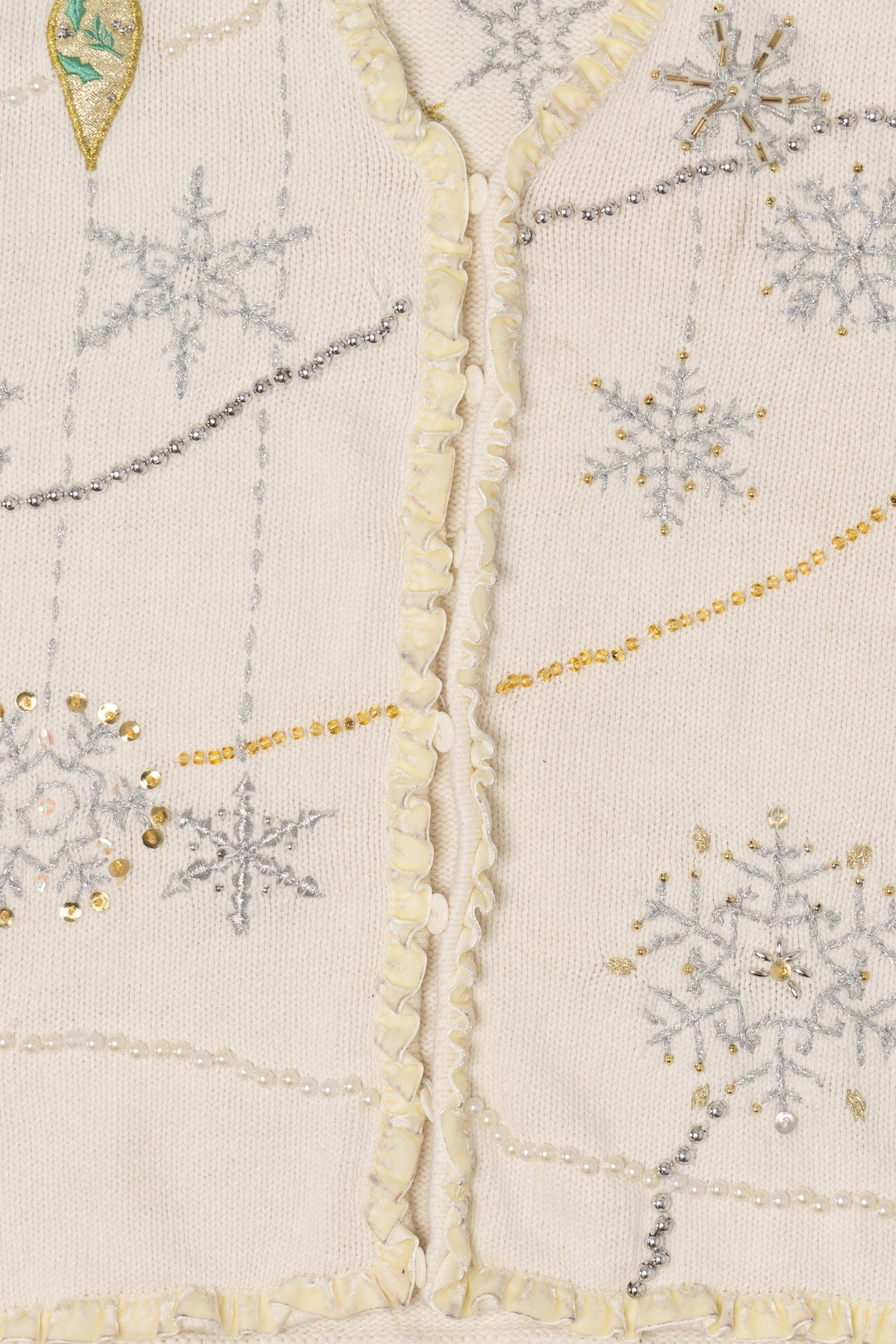 Vintage White Hampshire Studio Snowflakes Ugly Christmas Vest (1990s)