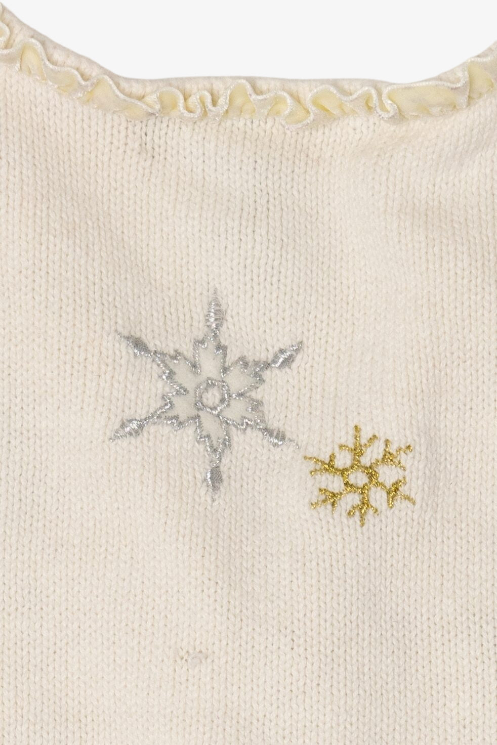 Vintage White Hampshire Studio Snowflakes Ugly Christmas Vest (1990s)