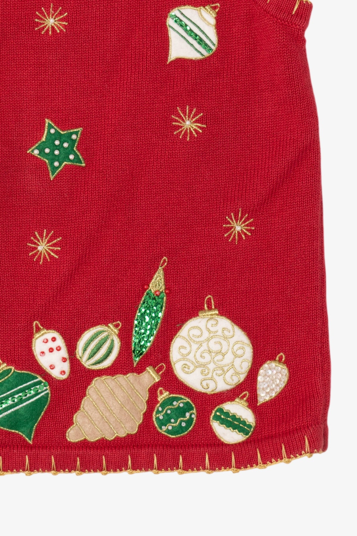 Vintage Red Sarah Bentley Ornaments Ugly Christmas Vest (1990s)
