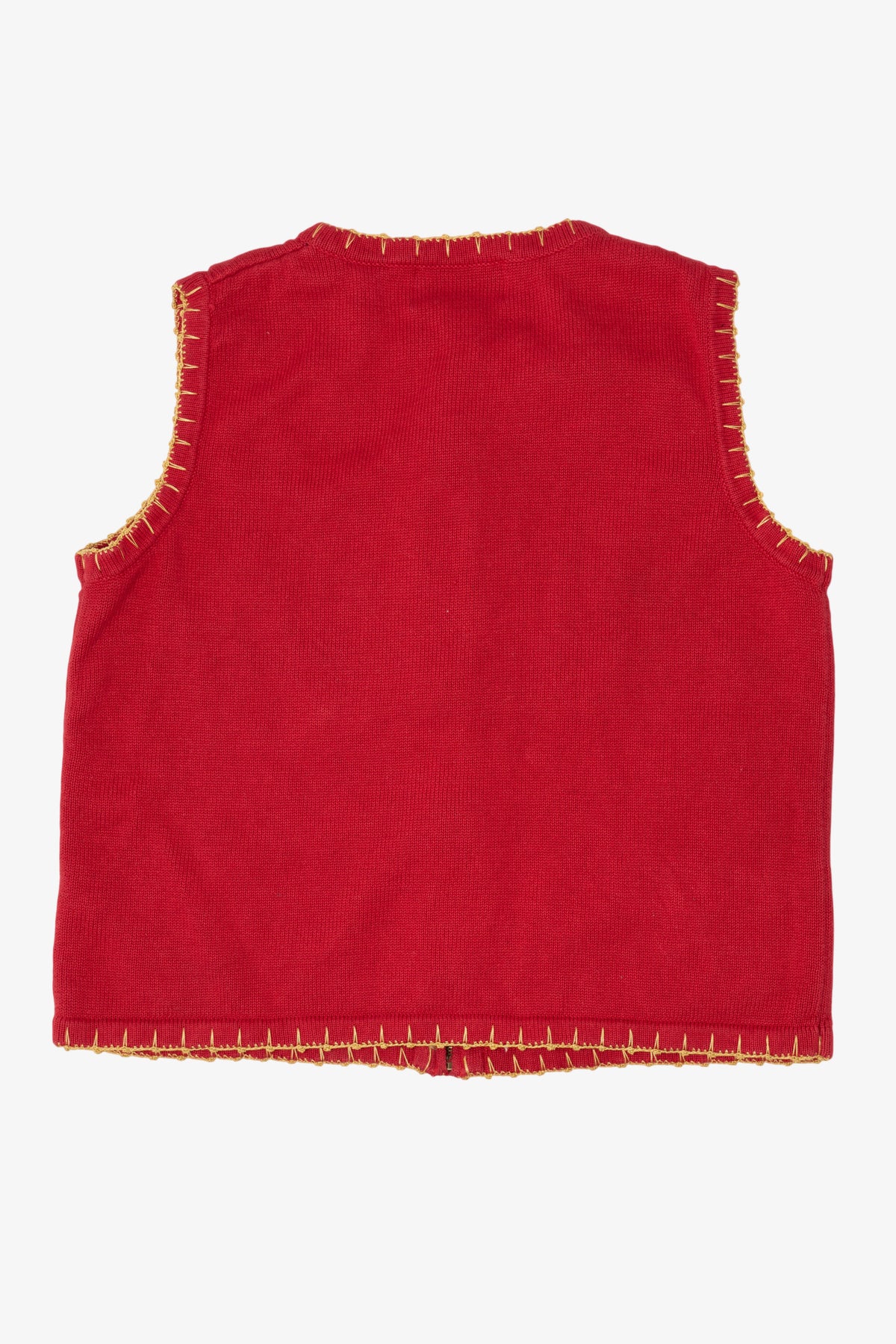 Vintage Red Sarah Bentley Ornaments Ugly Christmas Vest (1990s)