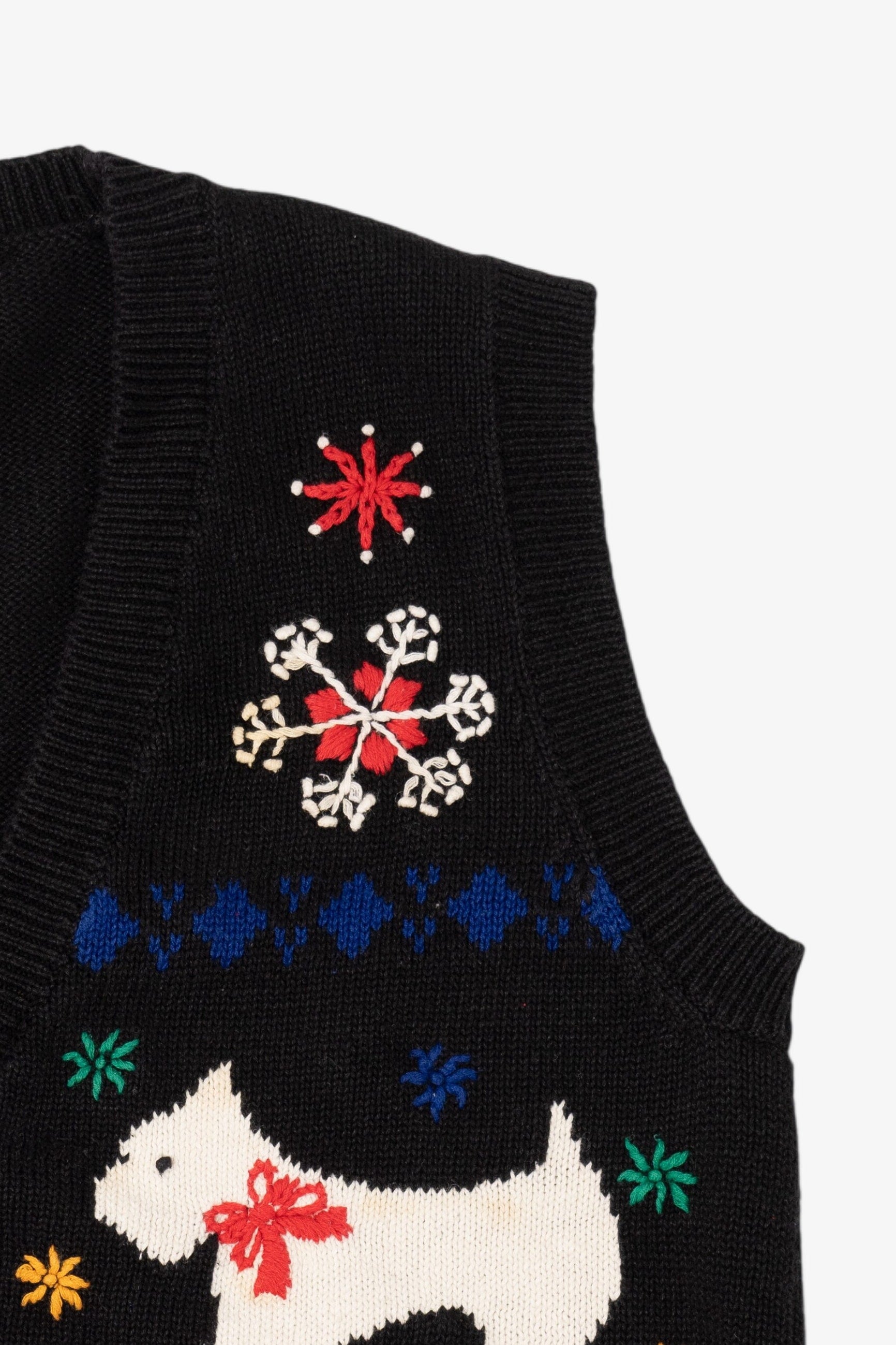 Vintage Black Alfred Dunner Dog Ugly Christmas Vest (1990s)