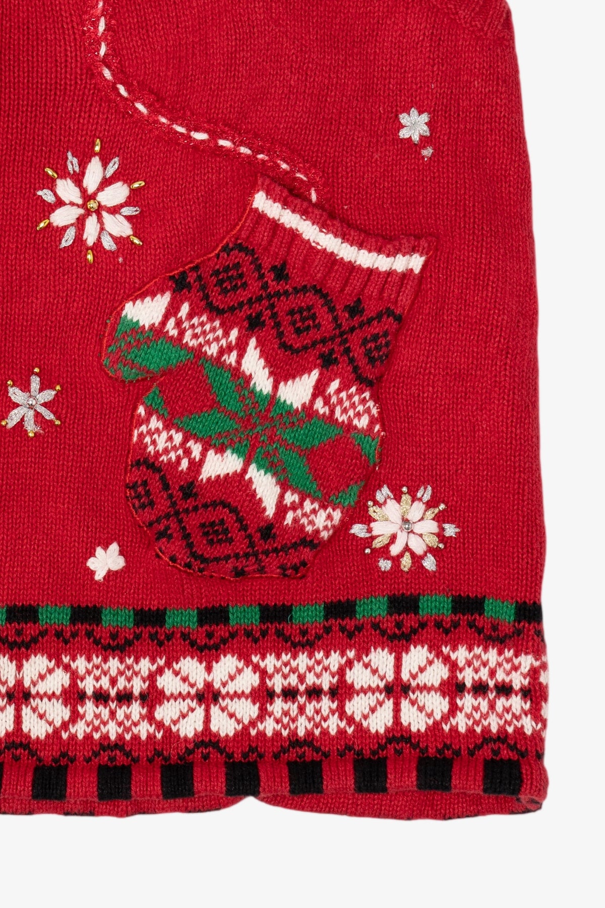 Vintage Red Designers Originals Studio Mitten Pockets Christmas Vest (1990s)