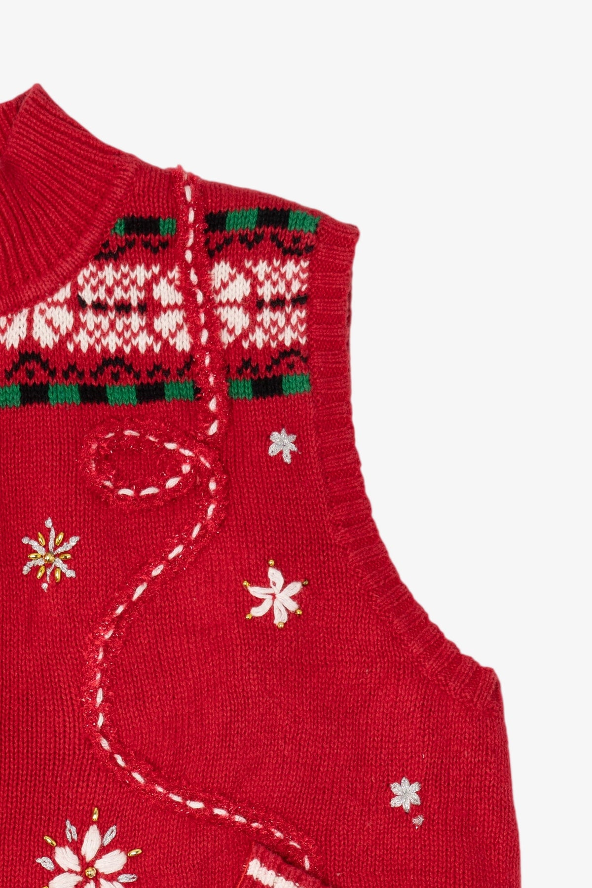 Vintage Red Designers Originals Studio Mitten Pockets Christmas Vest (1990s)