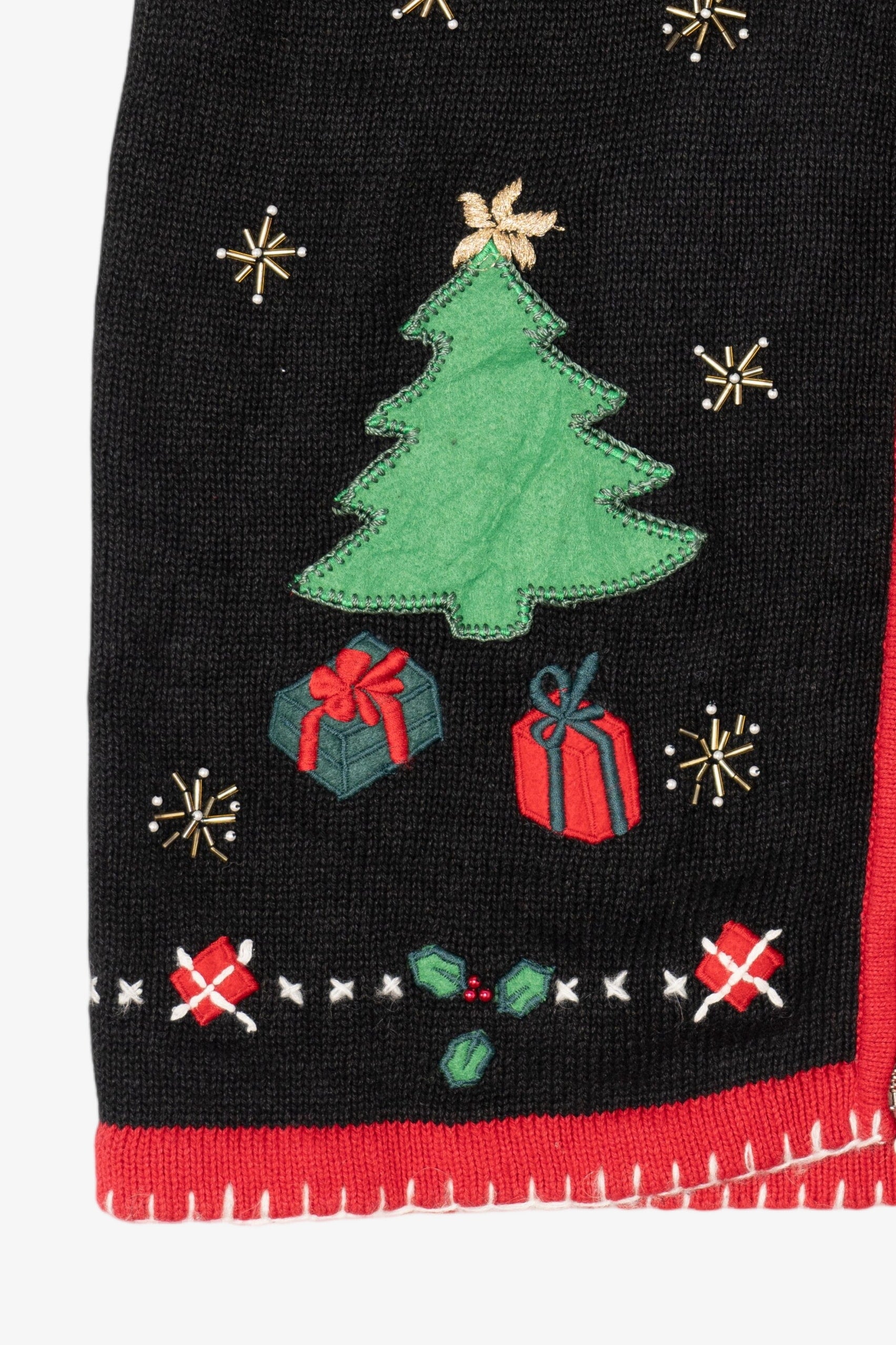 Vintage Black Lemon Grass Santa Ugly Christmas Vest (1990s)