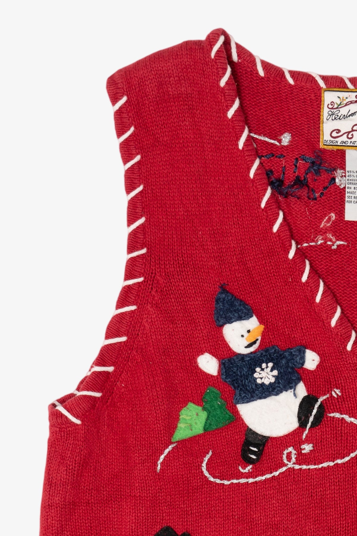 Vintage Red Heirloom Collectibles Snowmen Ugly Christmas Vest (2000s)