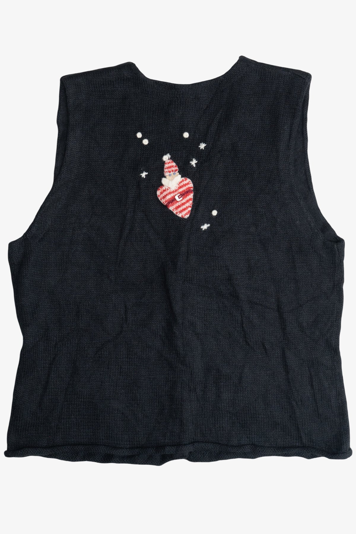 Vintage Susan Bristol Hand Embroidered Santas Ugly Christmas Vest (2000s)