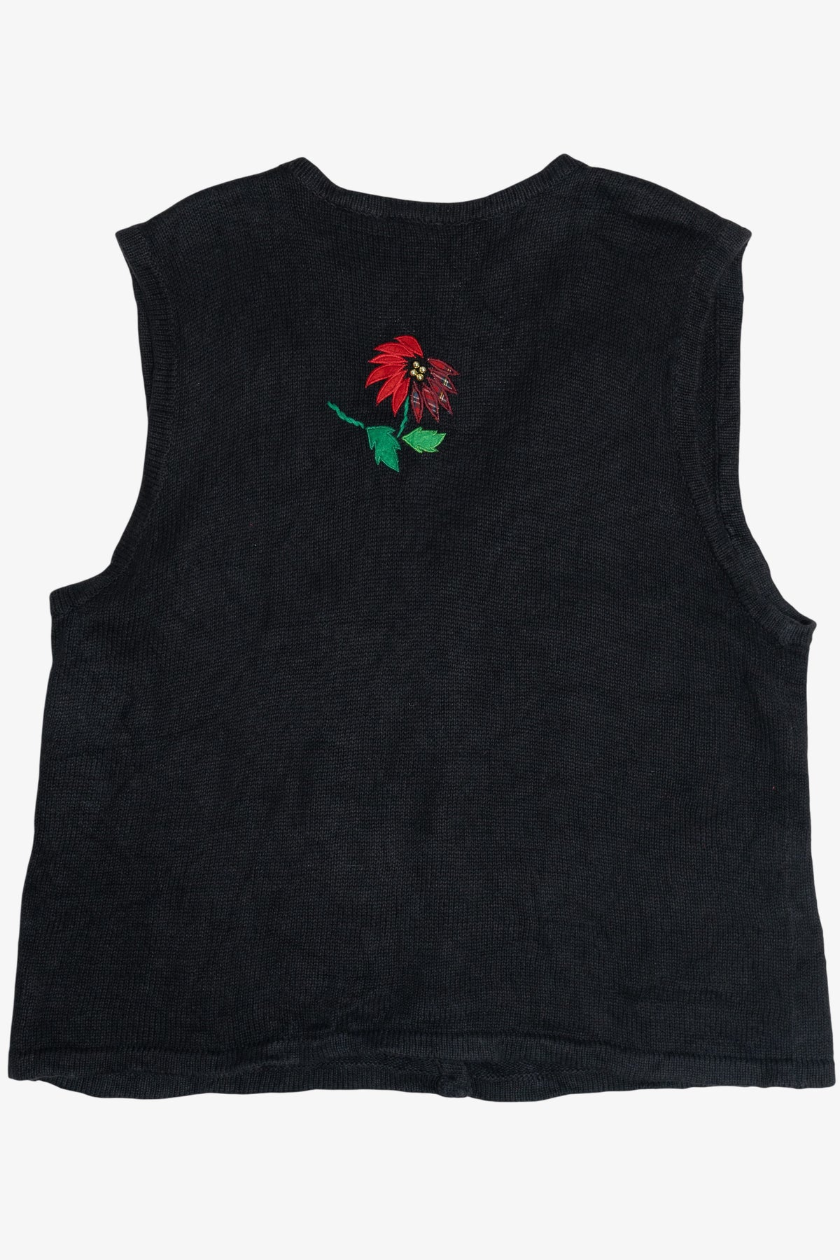 Vintage Bobbie Brooks Poinsettias Ugly Christmas Vest (1990s)