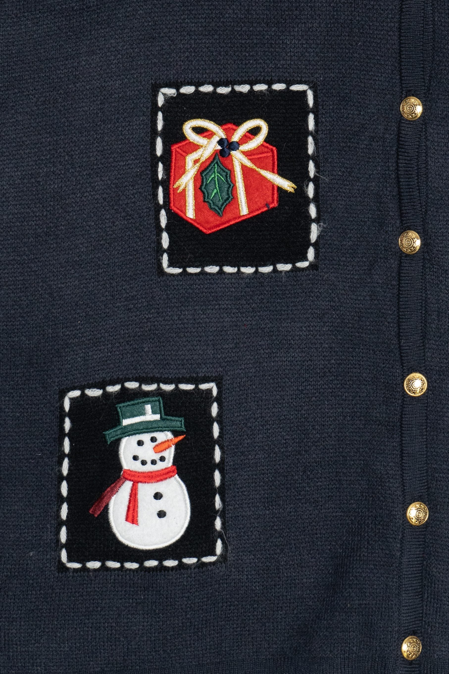 Vintage Navy Blue Croft & Barrow Ugly Christmas Vest (1990s)
