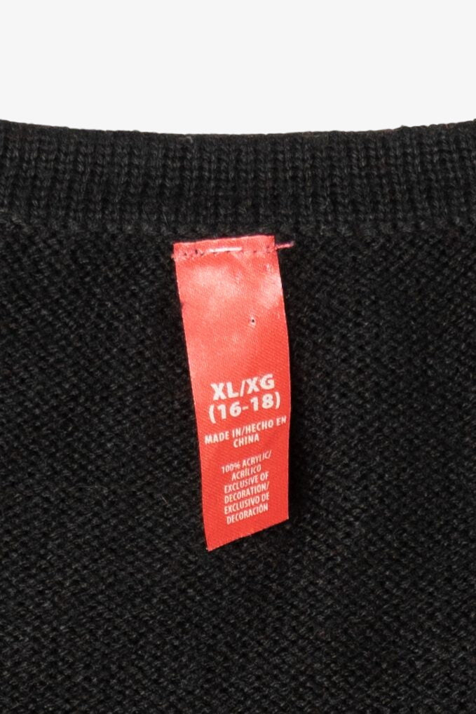 Vintage Black Snowy Night Ugly Christmas Vest (2000s)