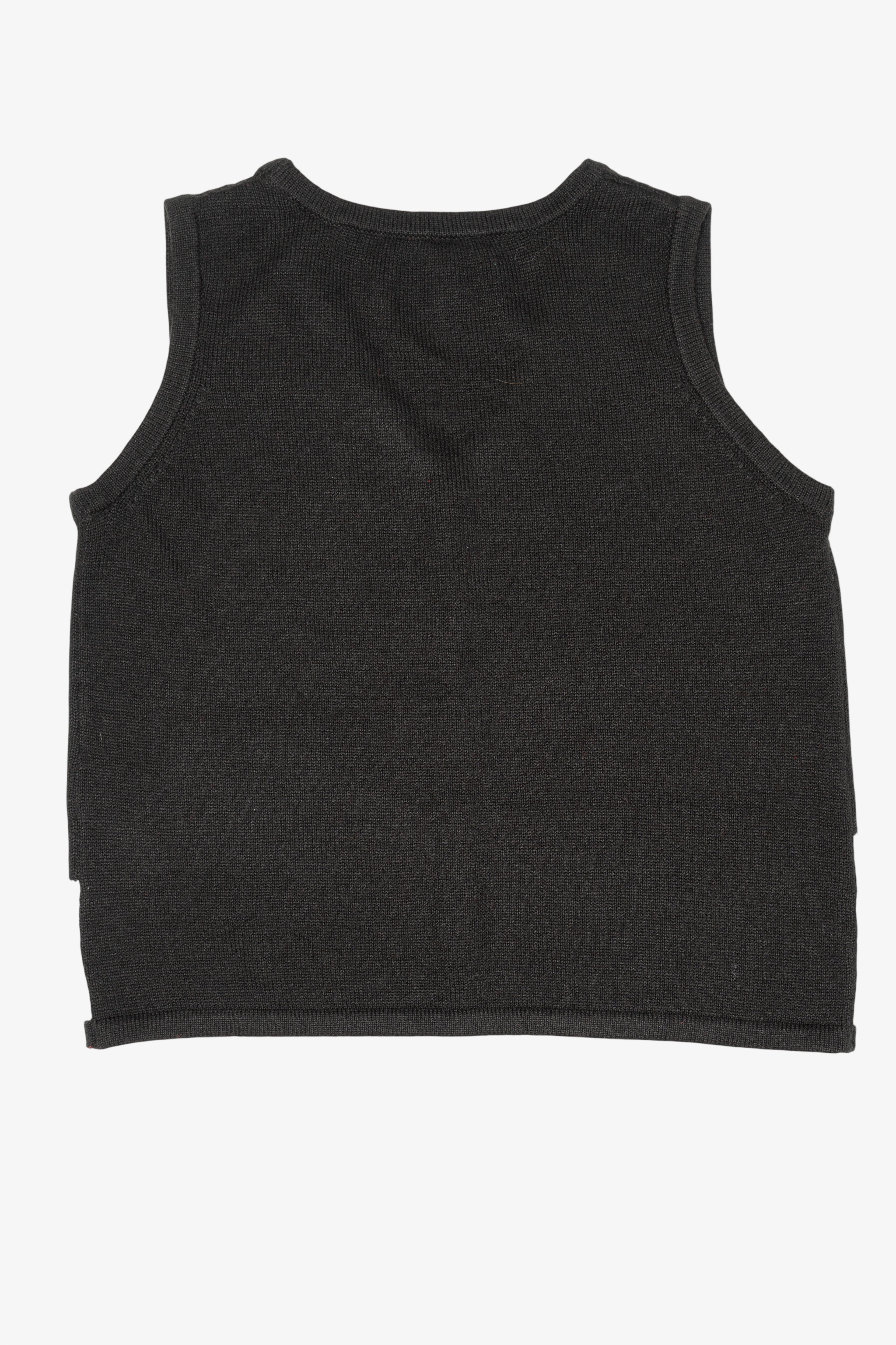 Vintage Black Snowy Night Ugly Christmas Vest (2000s)