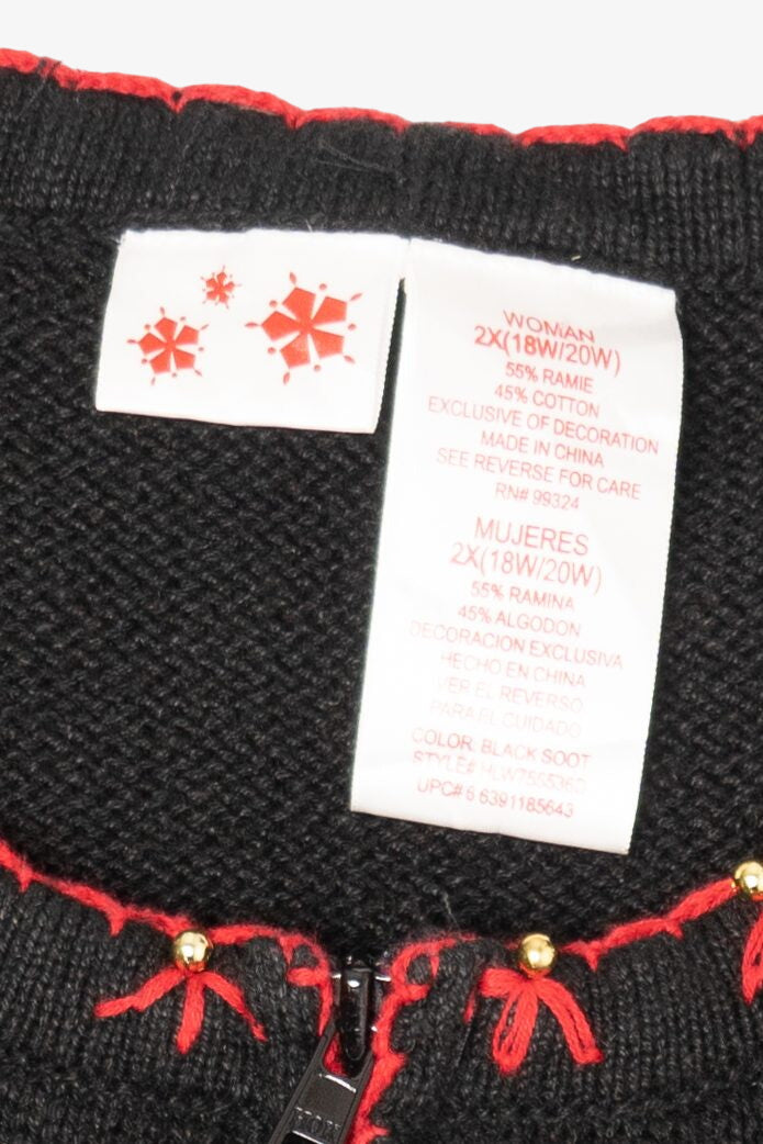 Vintage Black Beaded Ugly Christmas Vest (2000s)