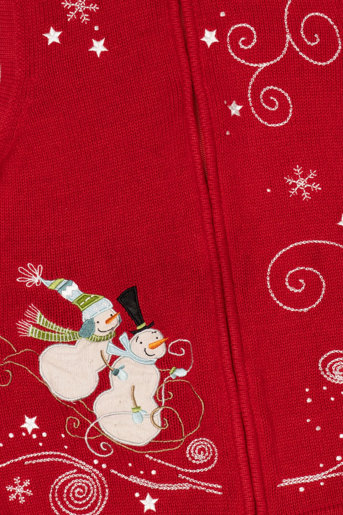 Red Christopher & Banks Snowmen Ugly Christmas Vest (2010s)