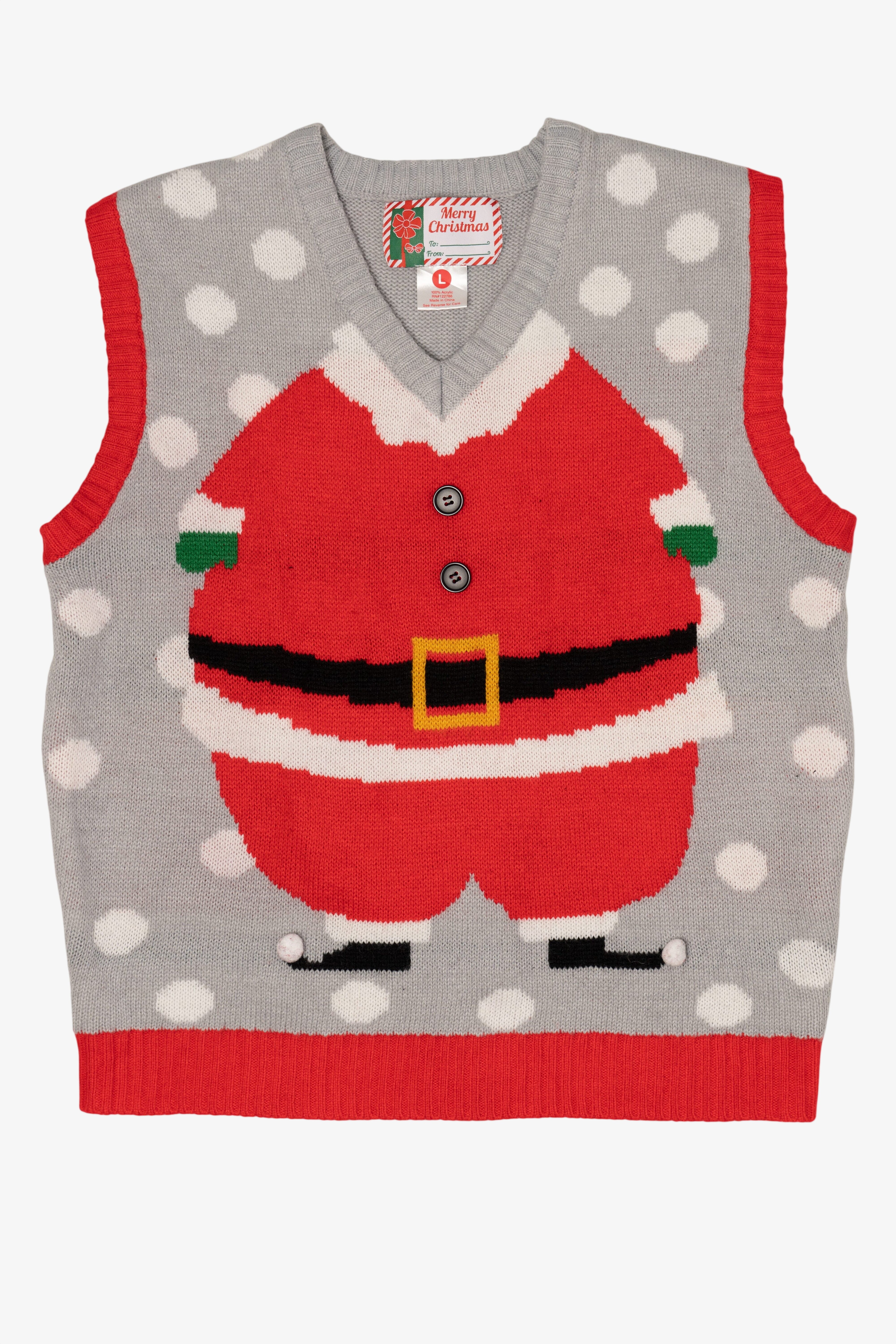 Gray Santa Body Ugly Christmas Vest (2010s)