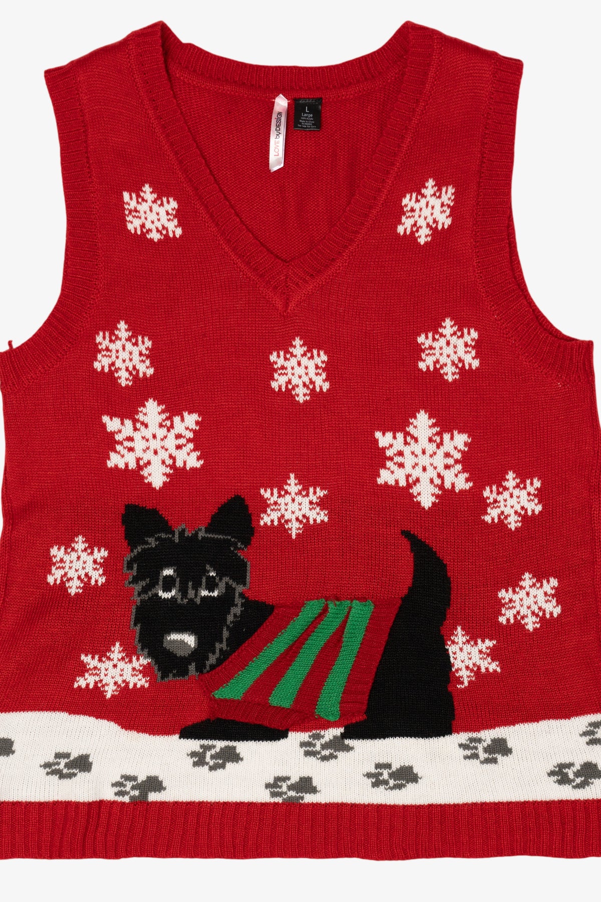 Red Love By Design Dog With Sweater Ugly Christmas Vest (2010s)