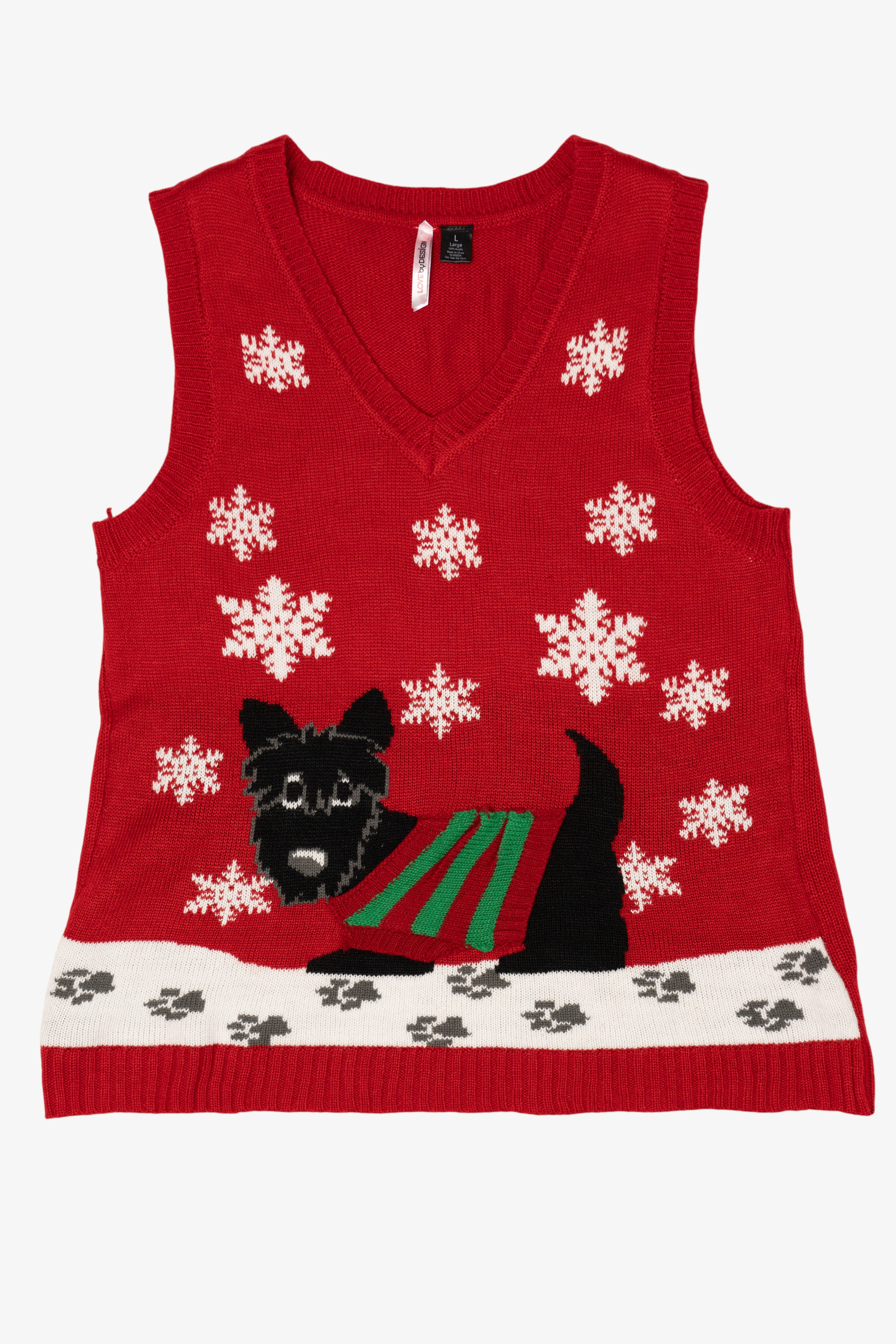 Red Love By Design Dog With Sweater Ugly Christmas Vest (2010s)