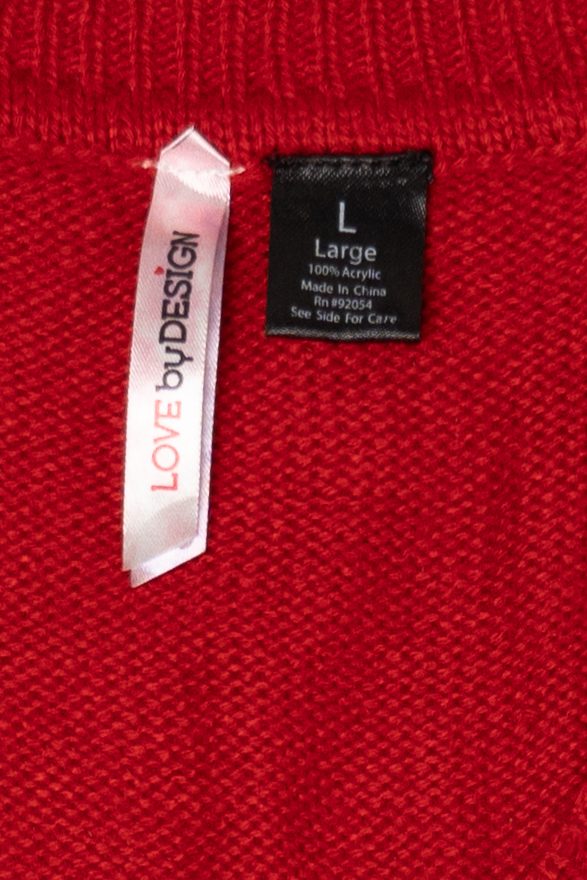 Red Love By Design Dog With Sweater Ugly Christmas Vest (2010s)