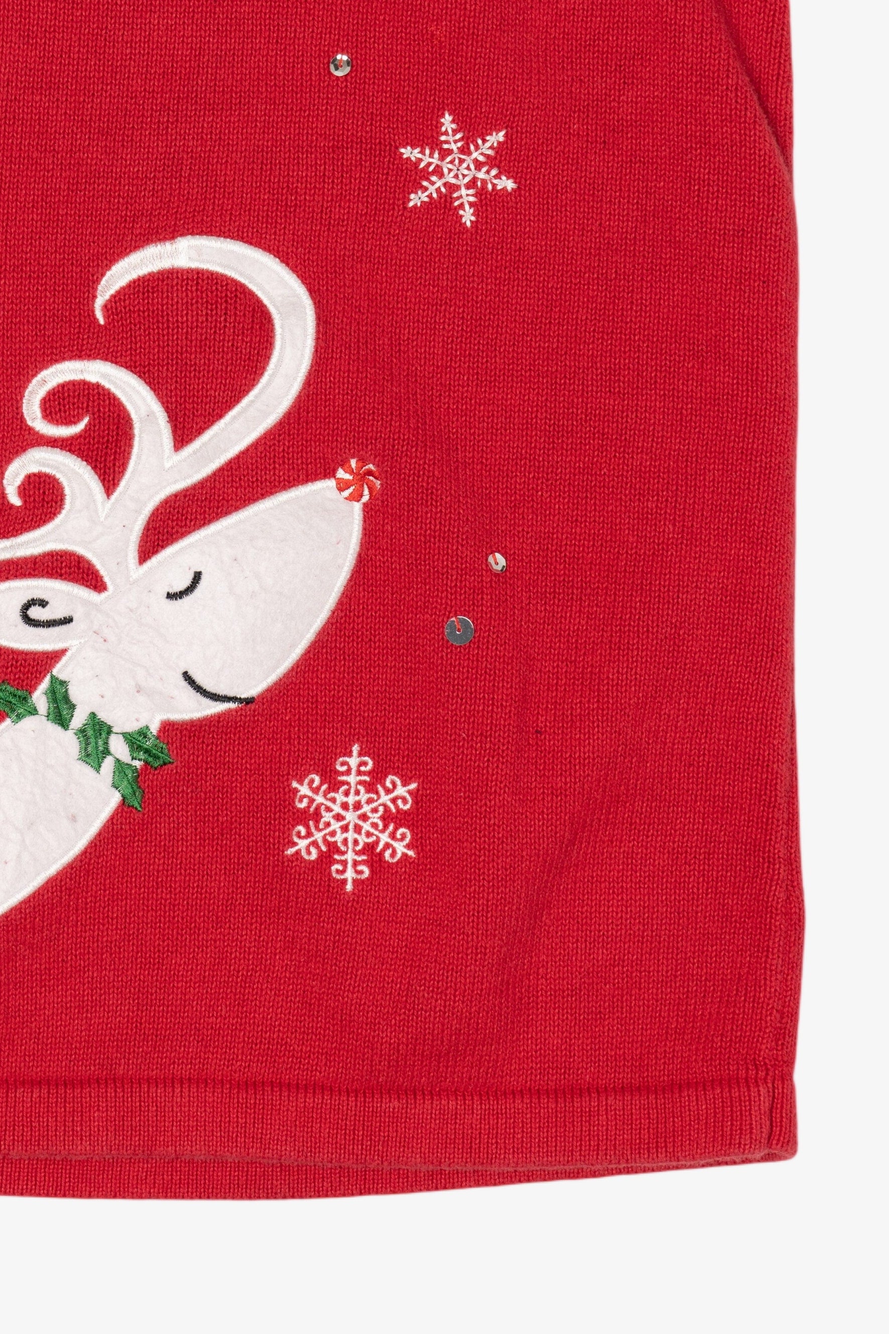 Vintage Red Nouveaux Reindeer Ugly Christmas Vest (2000s)