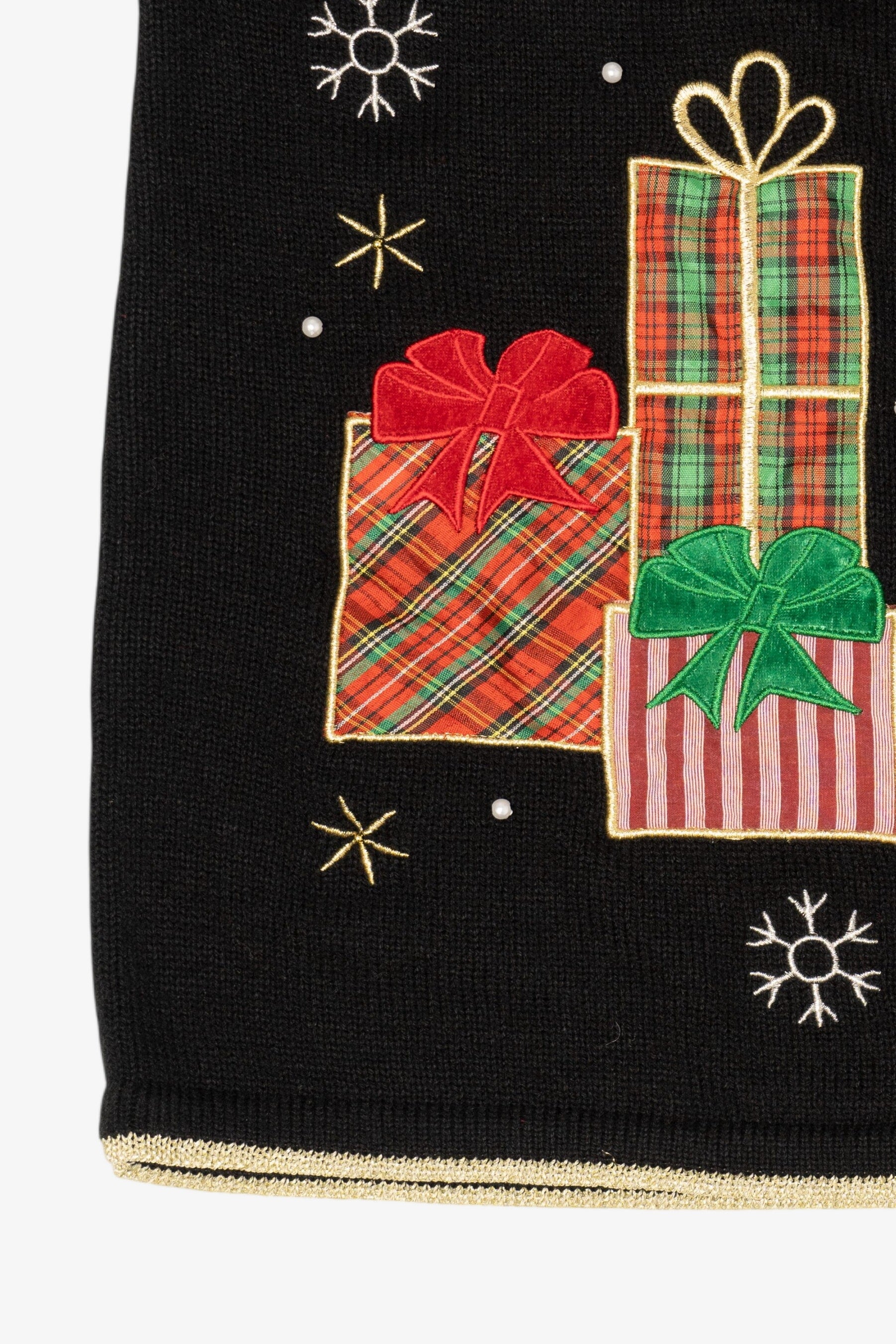 Vintage Black Ornaments And Presents Ugly Christmas Vest (2000s)