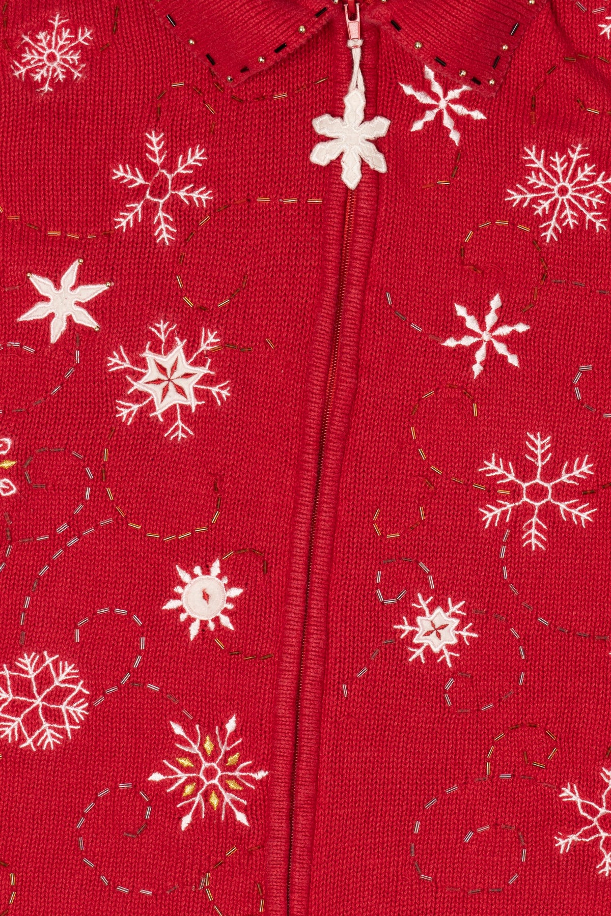 Vintage Red Designers Originals Studio Snowflakes Ugly Christmas Vest (1990s)