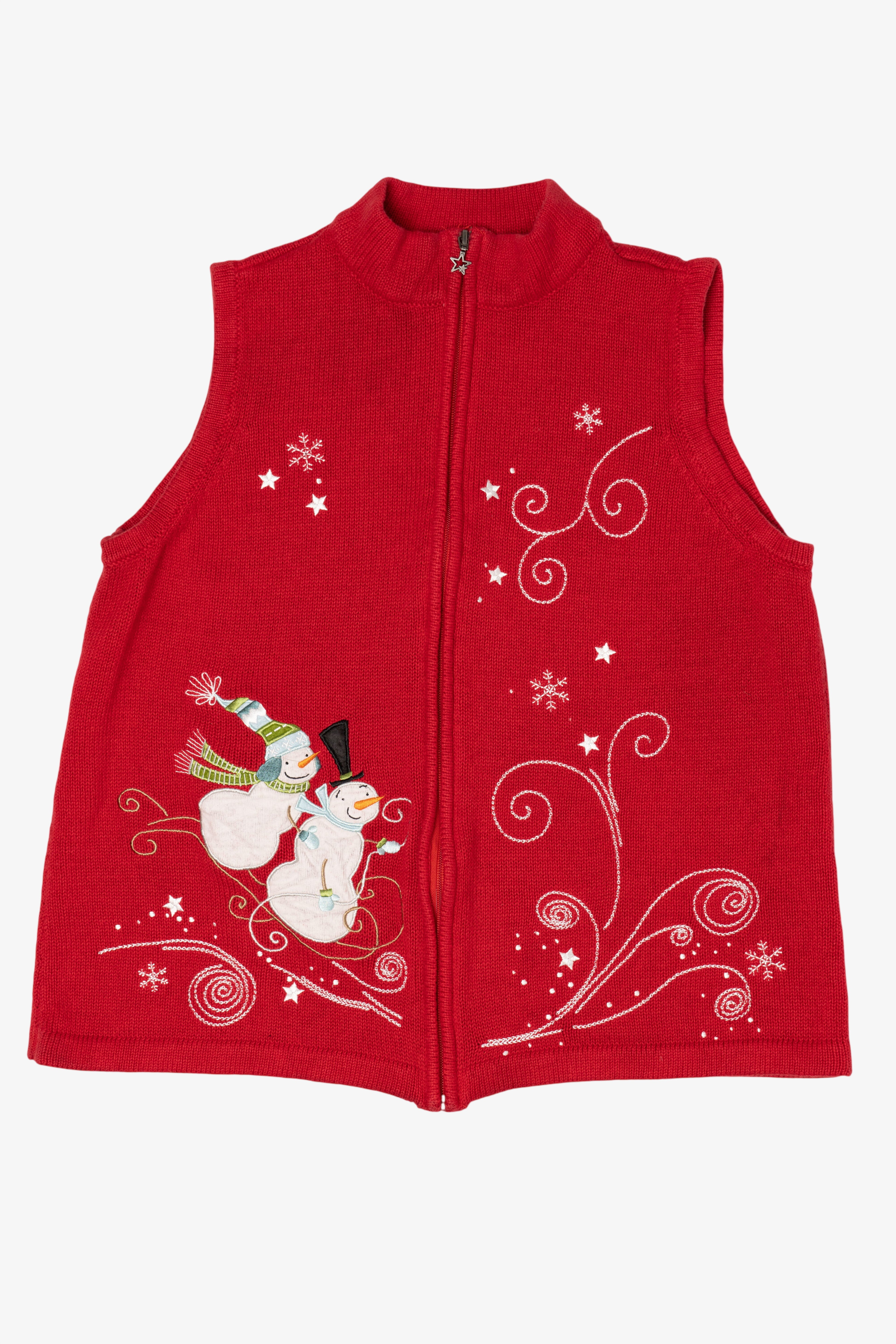 Vintage Red CJ Banks Snowmen Ugly Christmas Vest (2000s)