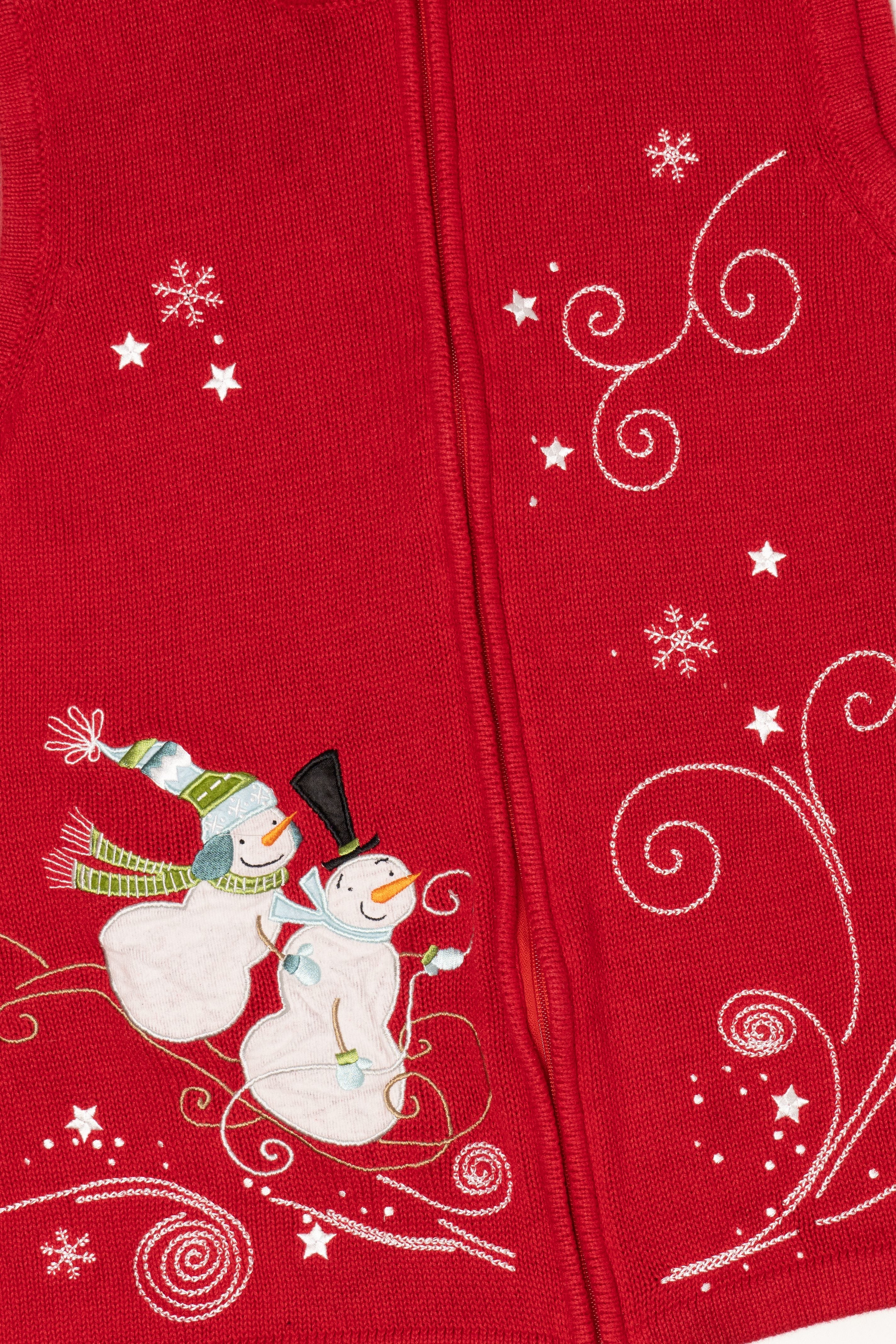 Vintage Red CJ Banks Snowmen Ugly Christmas Vest (2000s)