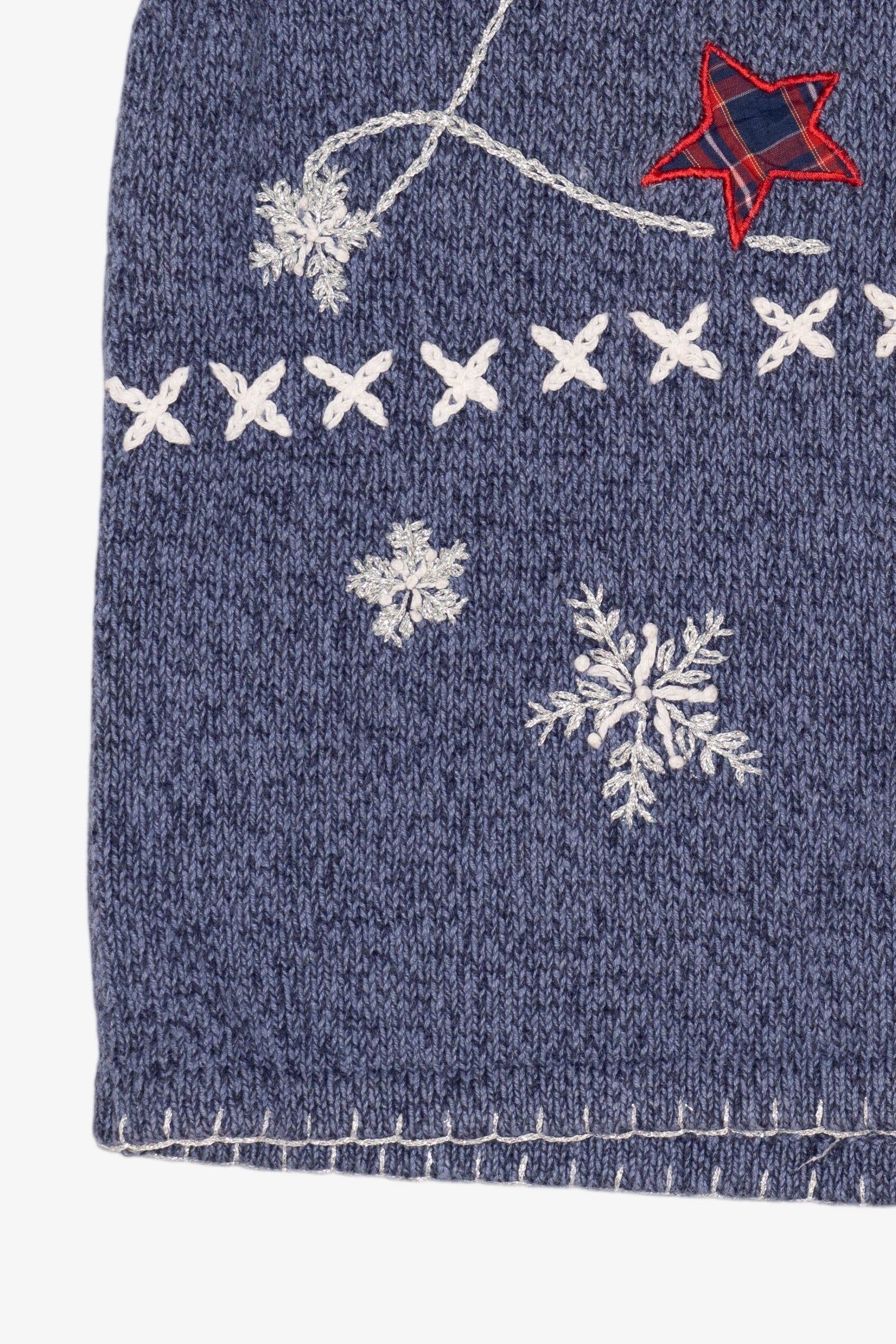 Vintage Blue Bobbie Brooks Mittens And Stars Ugly Christmas Vest (1990s)