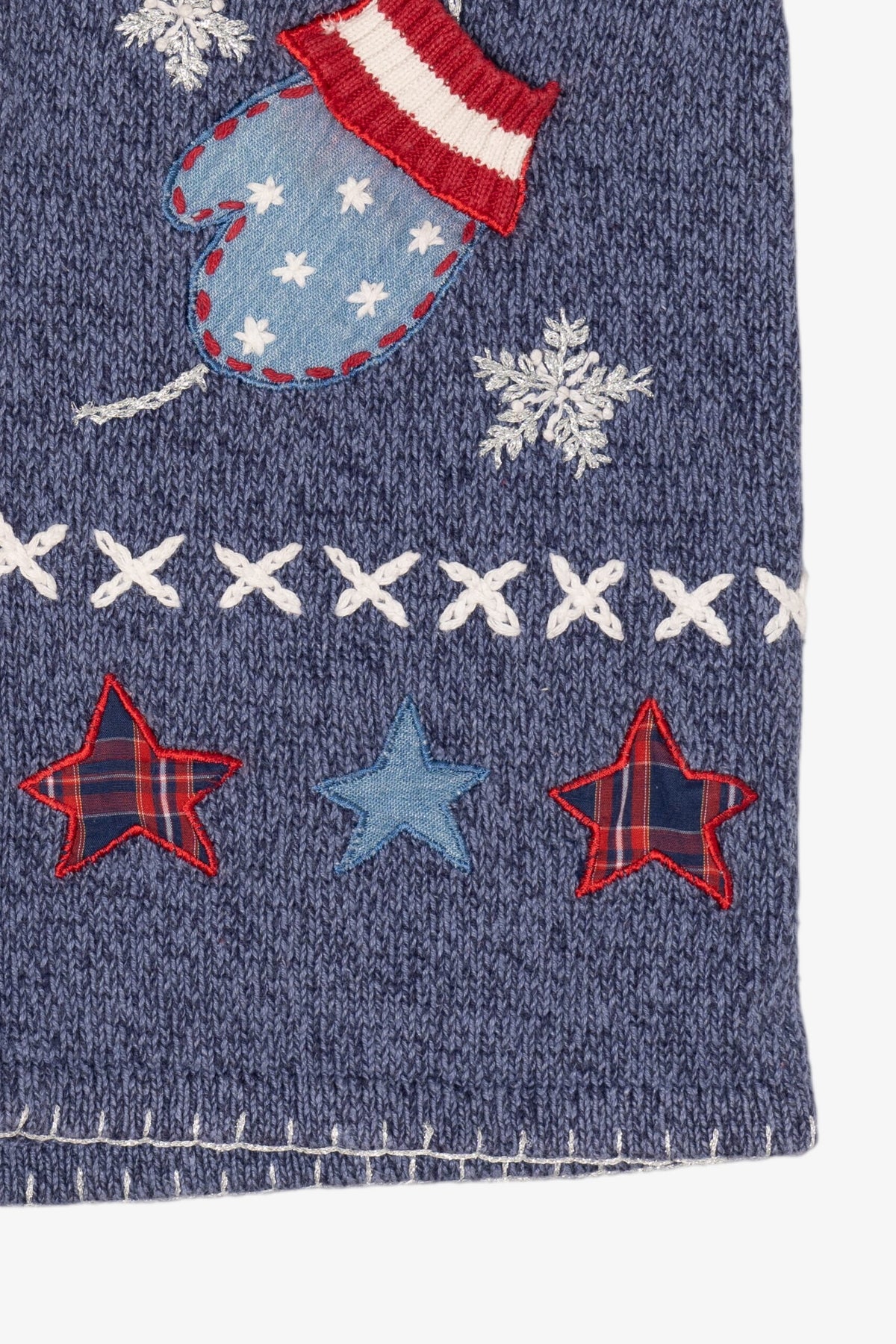 Vintage Blue Bobbie Brooks Mittens And Stars Ugly Christmas Vest (1990s)