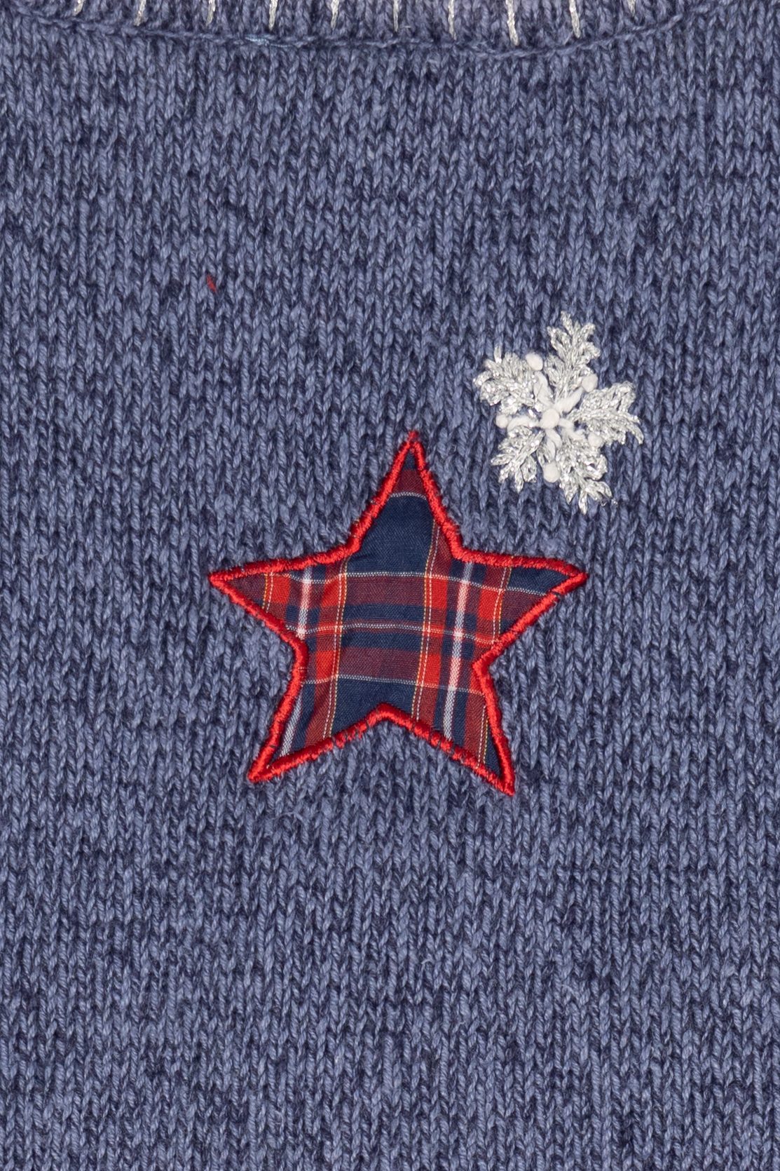 Vintage Blue Bobbie Brooks Mittens And Stars Ugly Christmas Vest (1990s)