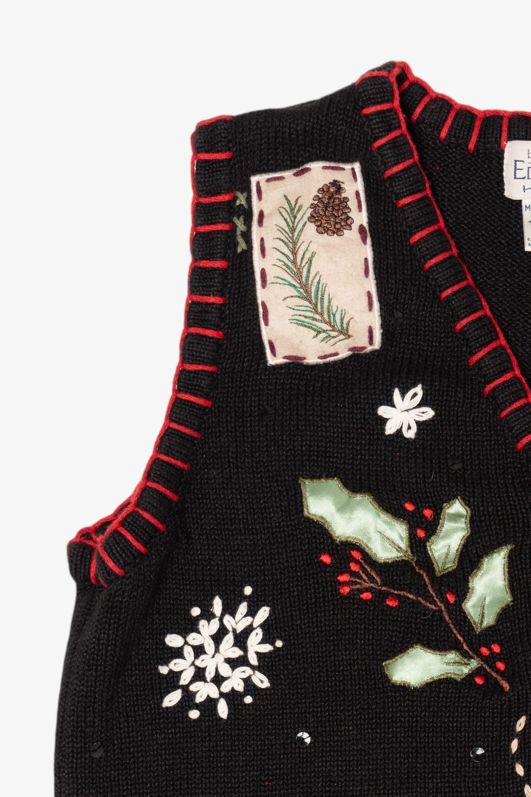 Vintage Black Basic Editions Ugly Christmas Vest (1990s)