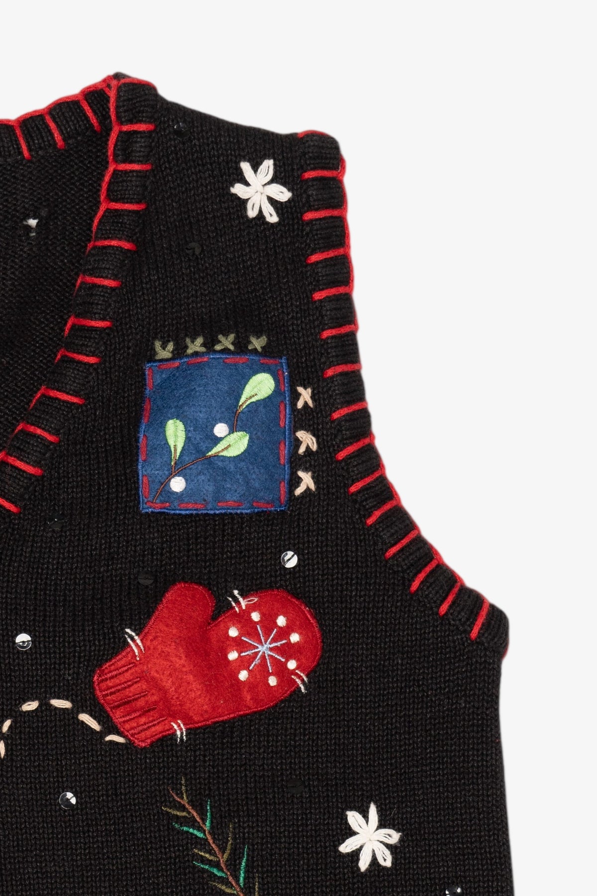 Vintage Black Basic Editions Ugly Christmas Vest (1990s)