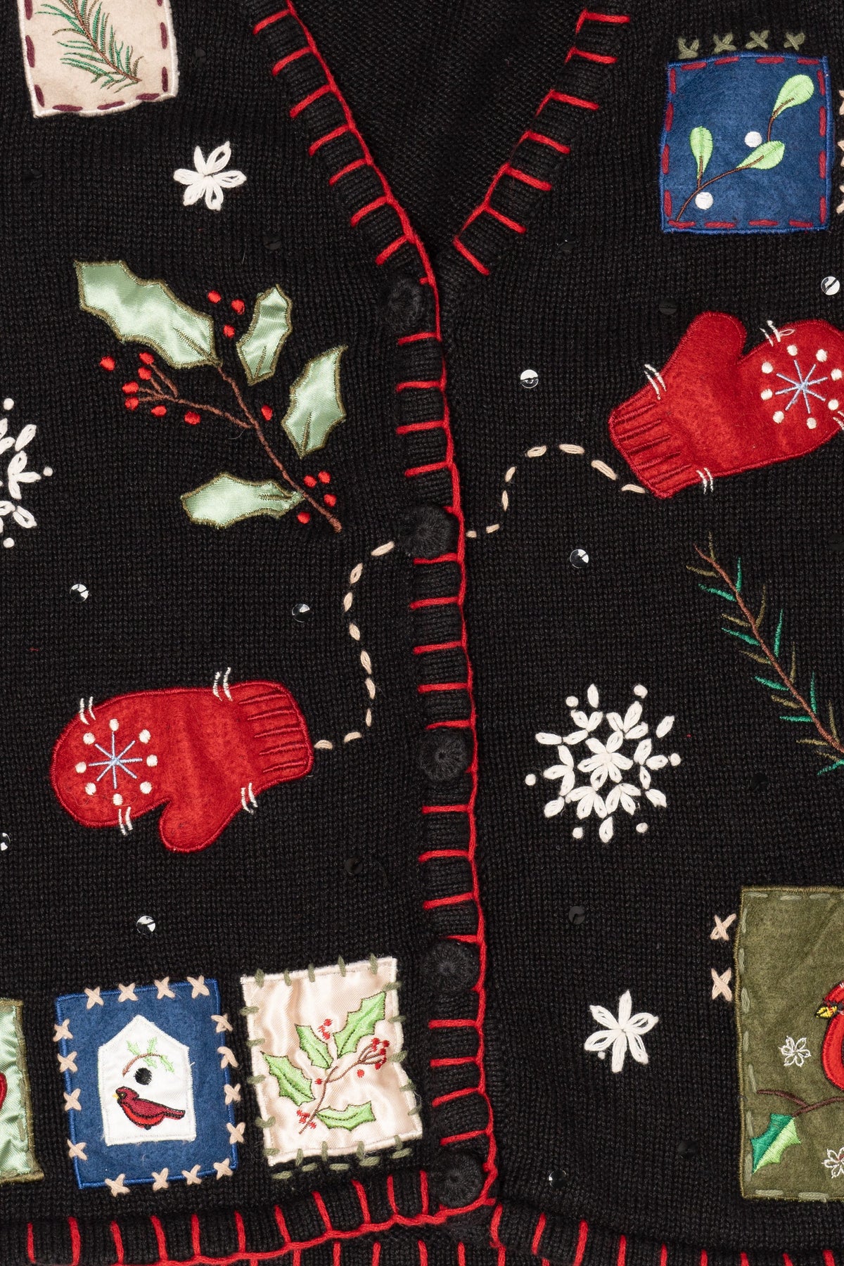 Vintage Black Basic Editions Ugly Christmas Vest (1990s)