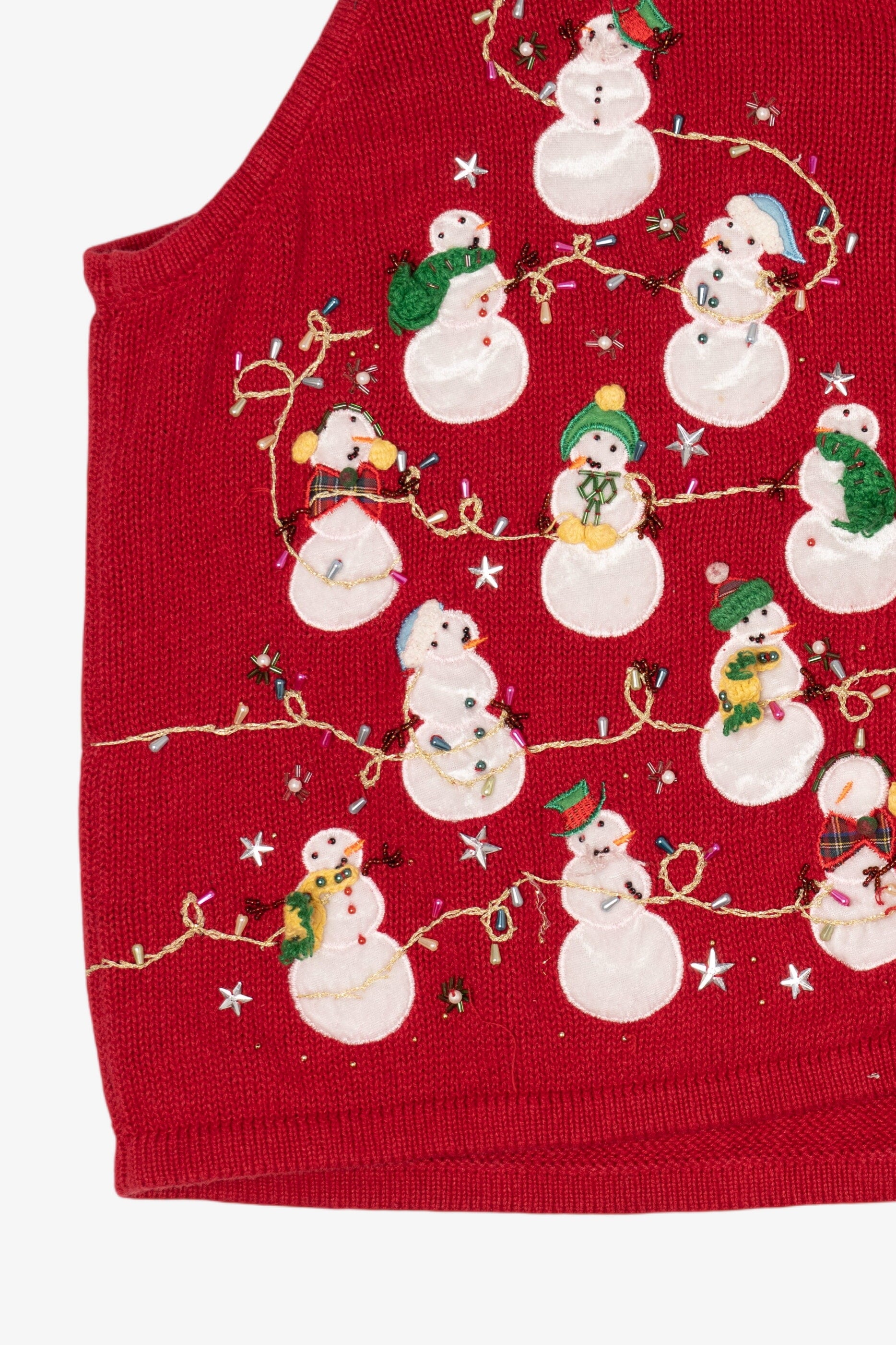 Vintage Red Snowmen Group Ugly Christmas Vest (2000s)