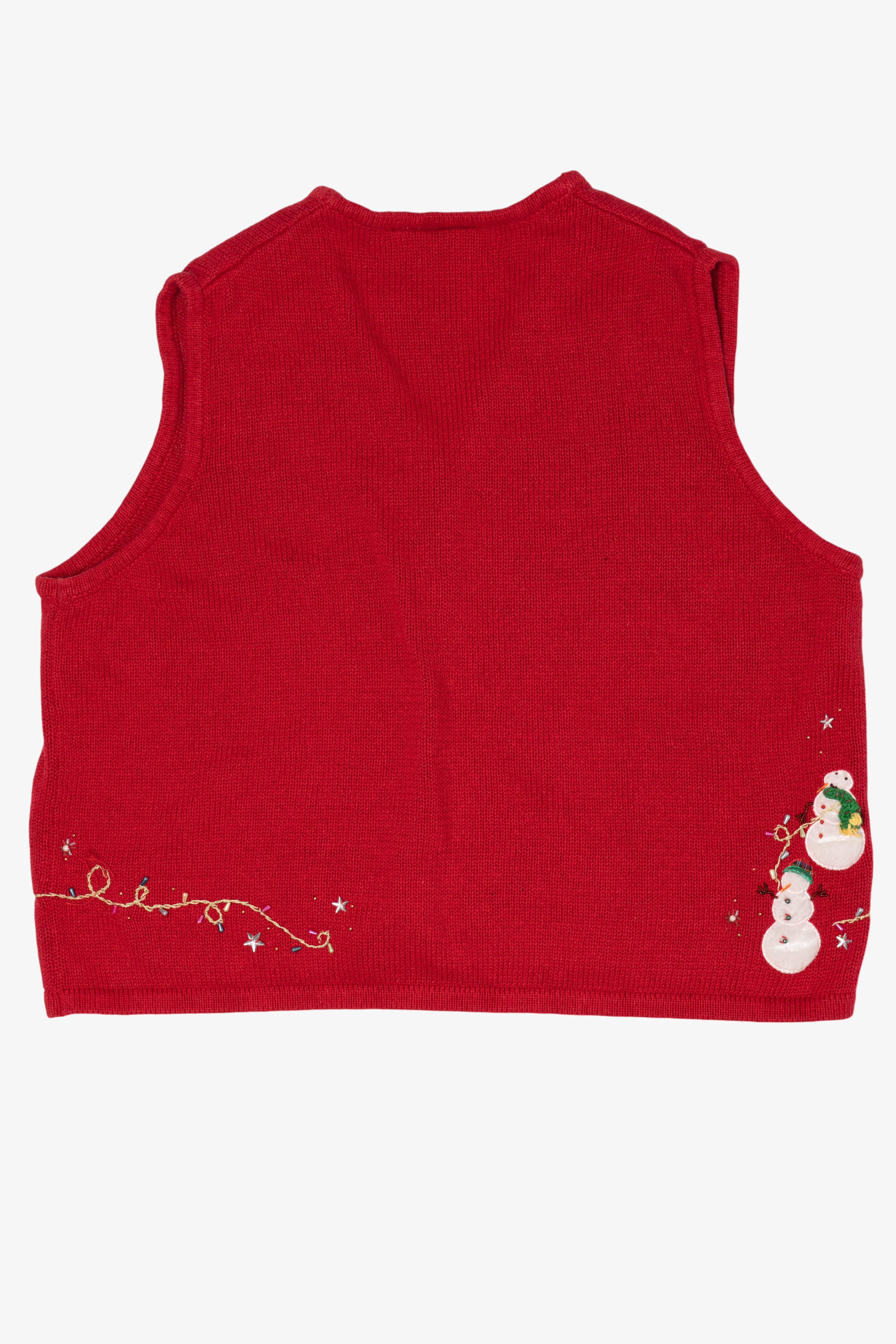 Vintage Red Snowmen Group Ugly Christmas Vest (2000s)