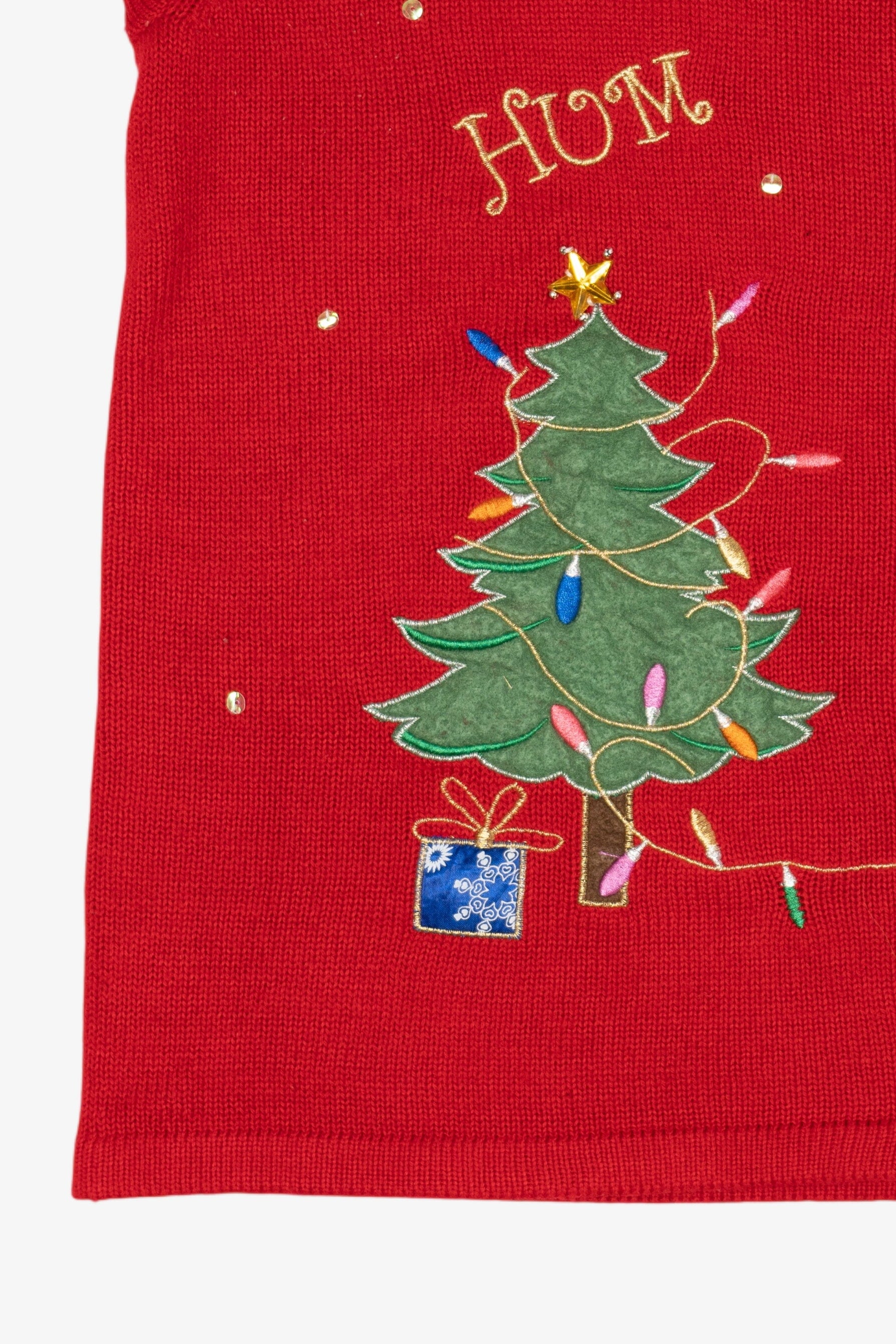 Vintage Red Holiday Time "Bah Hum-Pug" Ugly Christmas Vest (2000s)
