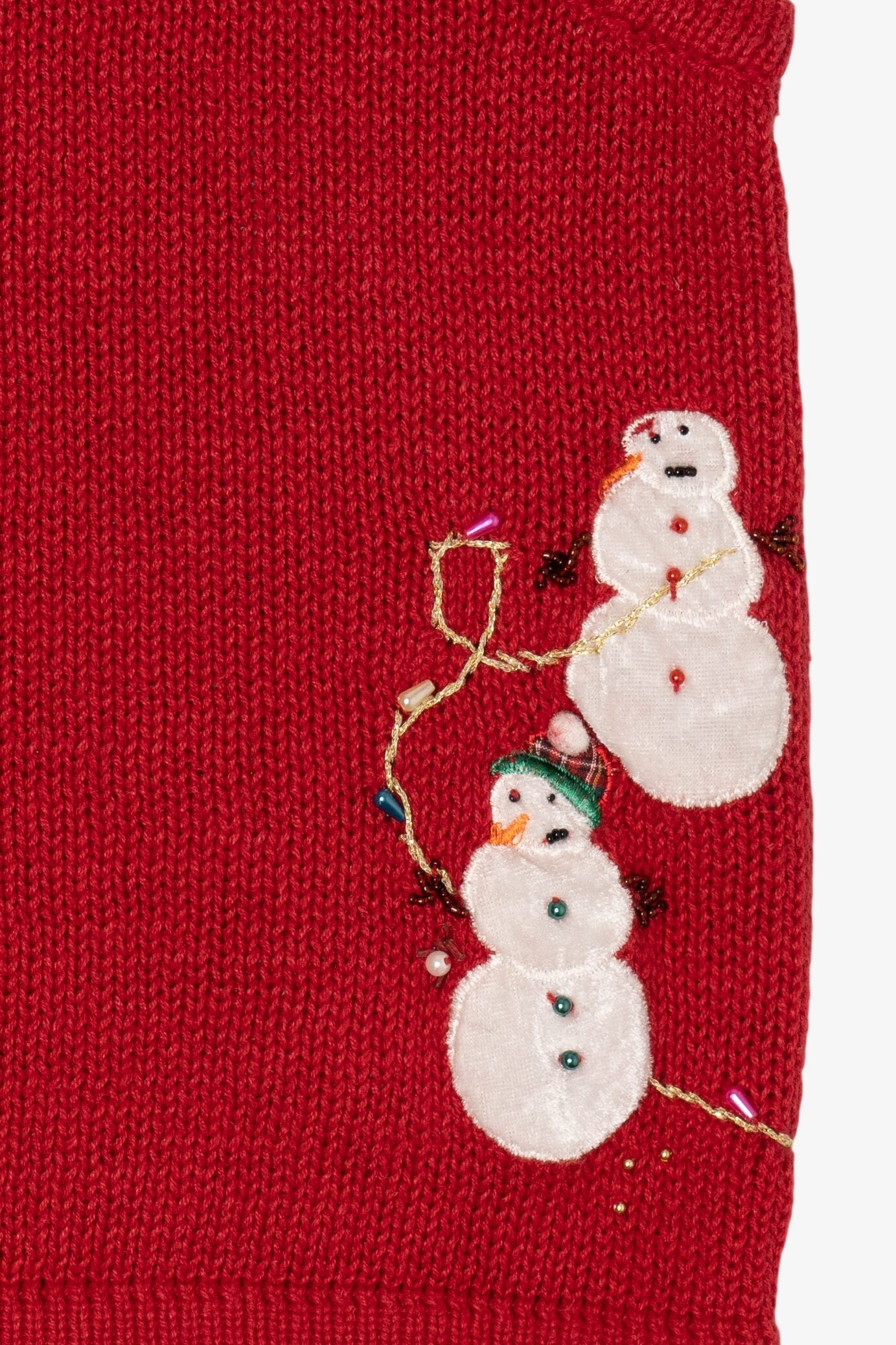 Vintage Red Snowmen Group Ugly Christmas Vest (2000s)