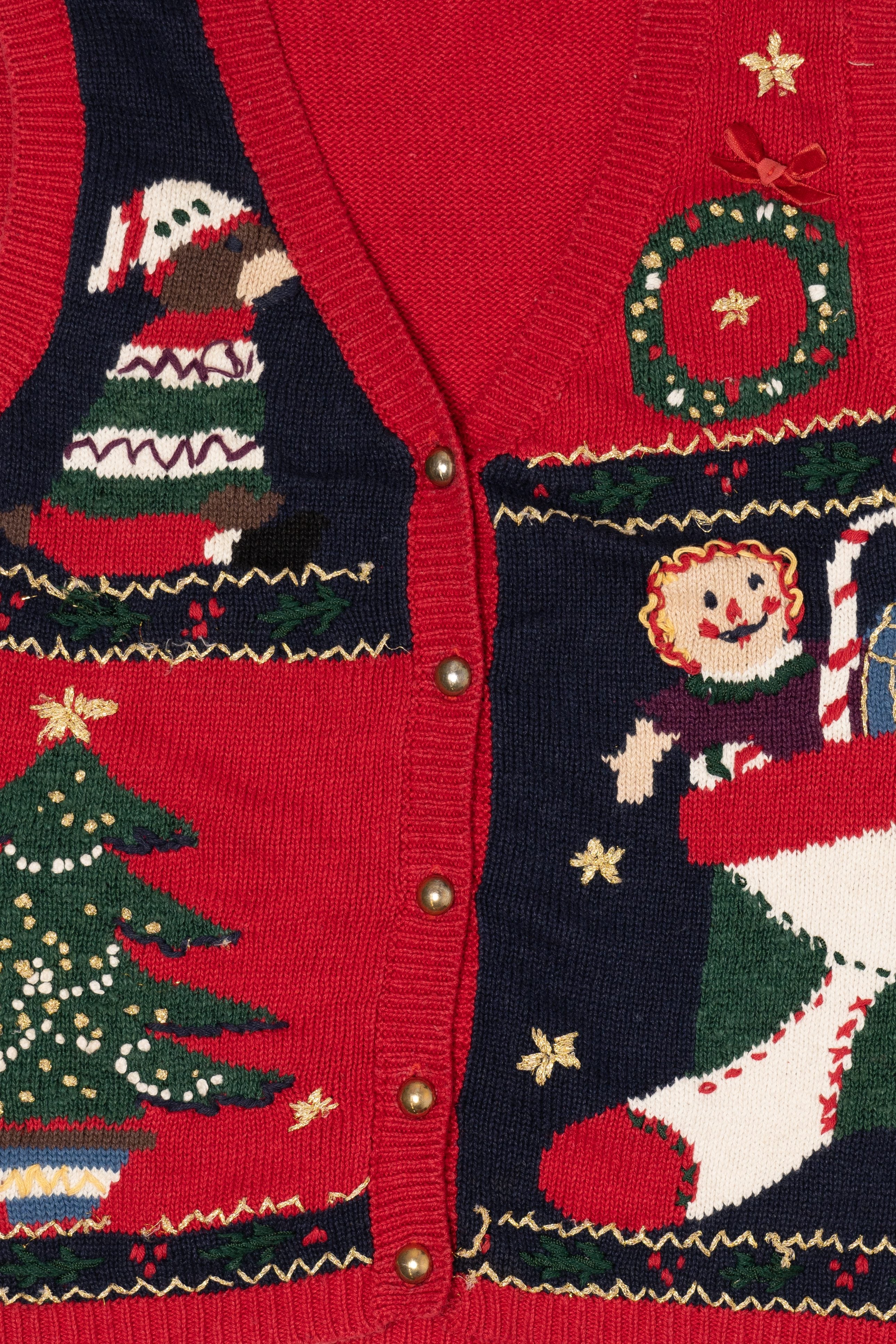 Vintage Red Capacity Ugly Christmas Vest (1990s)