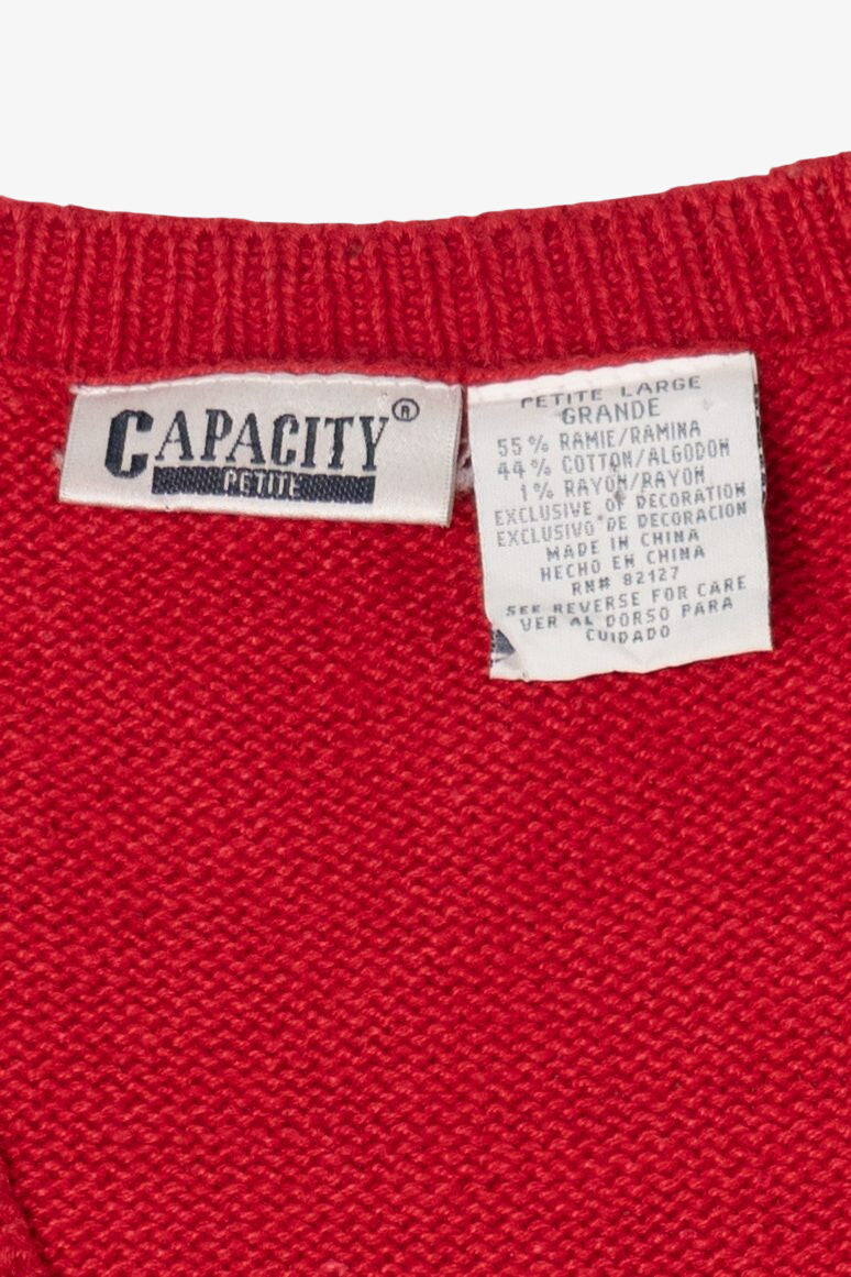 Vintage Red Capacity Ugly Christmas Vest (1990s)
