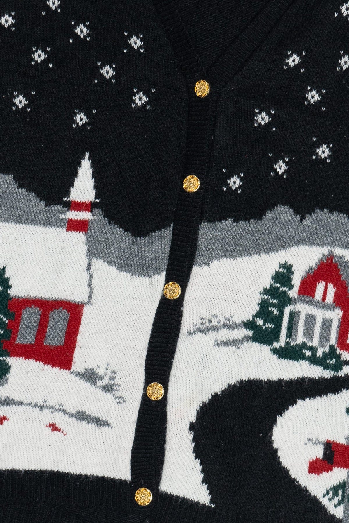 Vintage Snowy Landscape Ugly Christmas Vest (1980s)