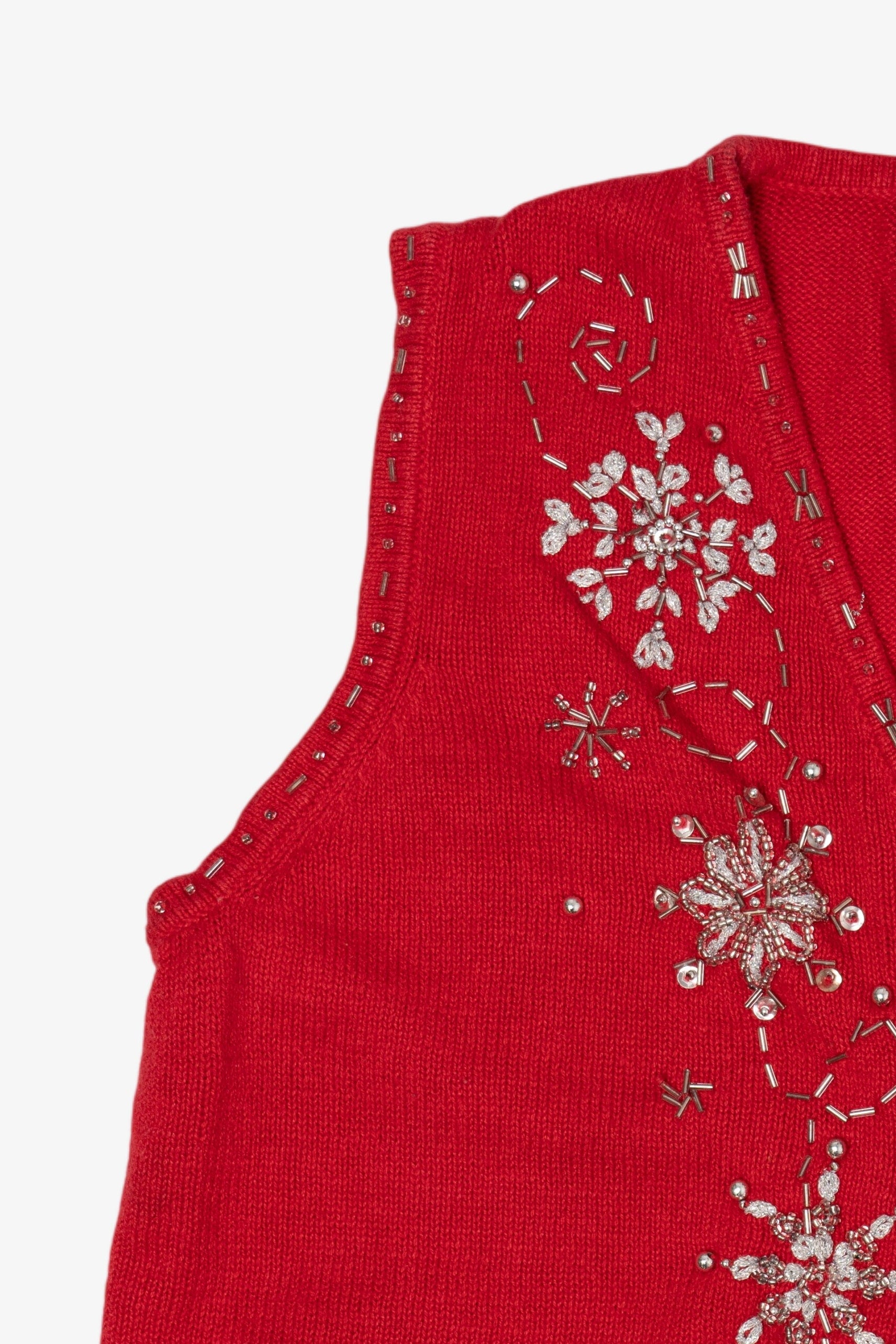 Vintage Red Designers Originals Studio Snowflakes Christmas Vest (1990s)