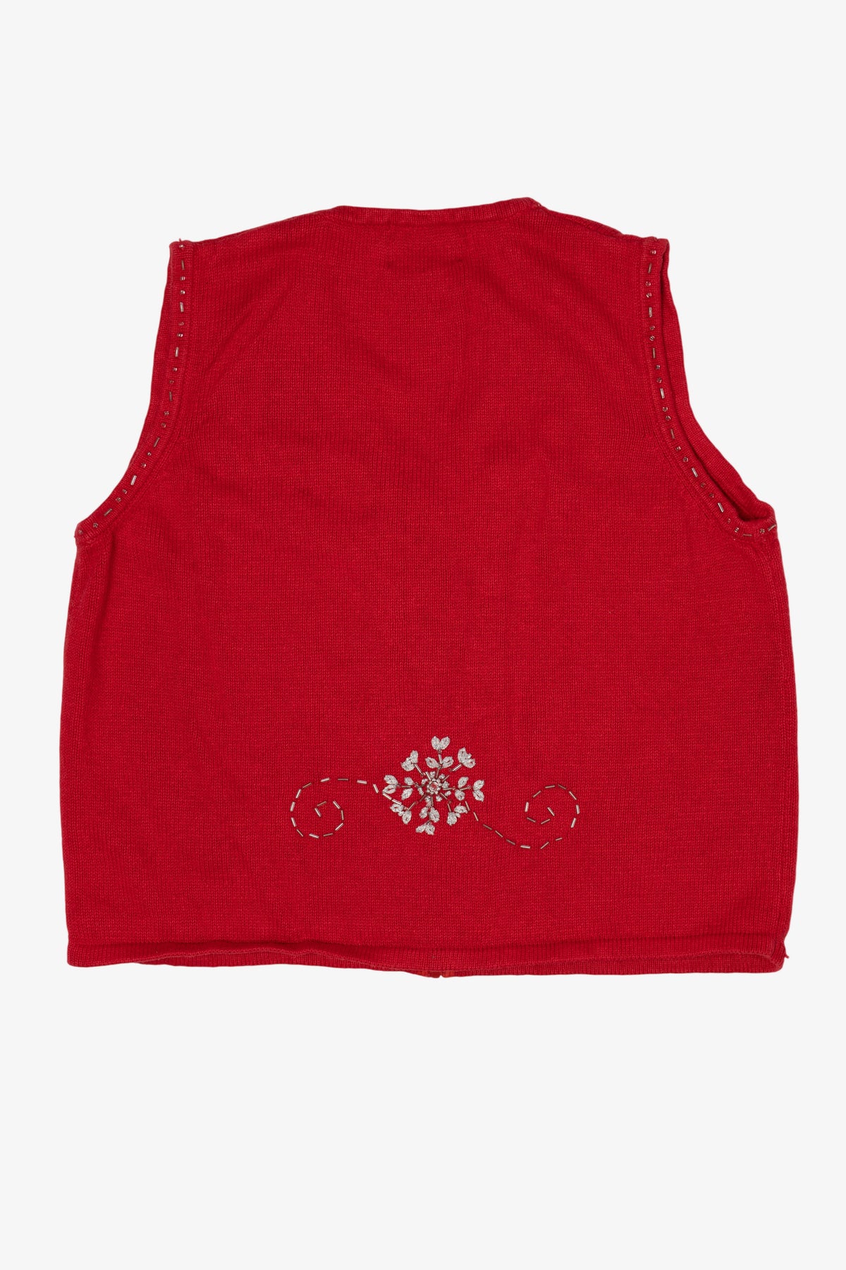 Vintage Red Designers Originals Studio Snowflakes Christmas Vest (1990s)