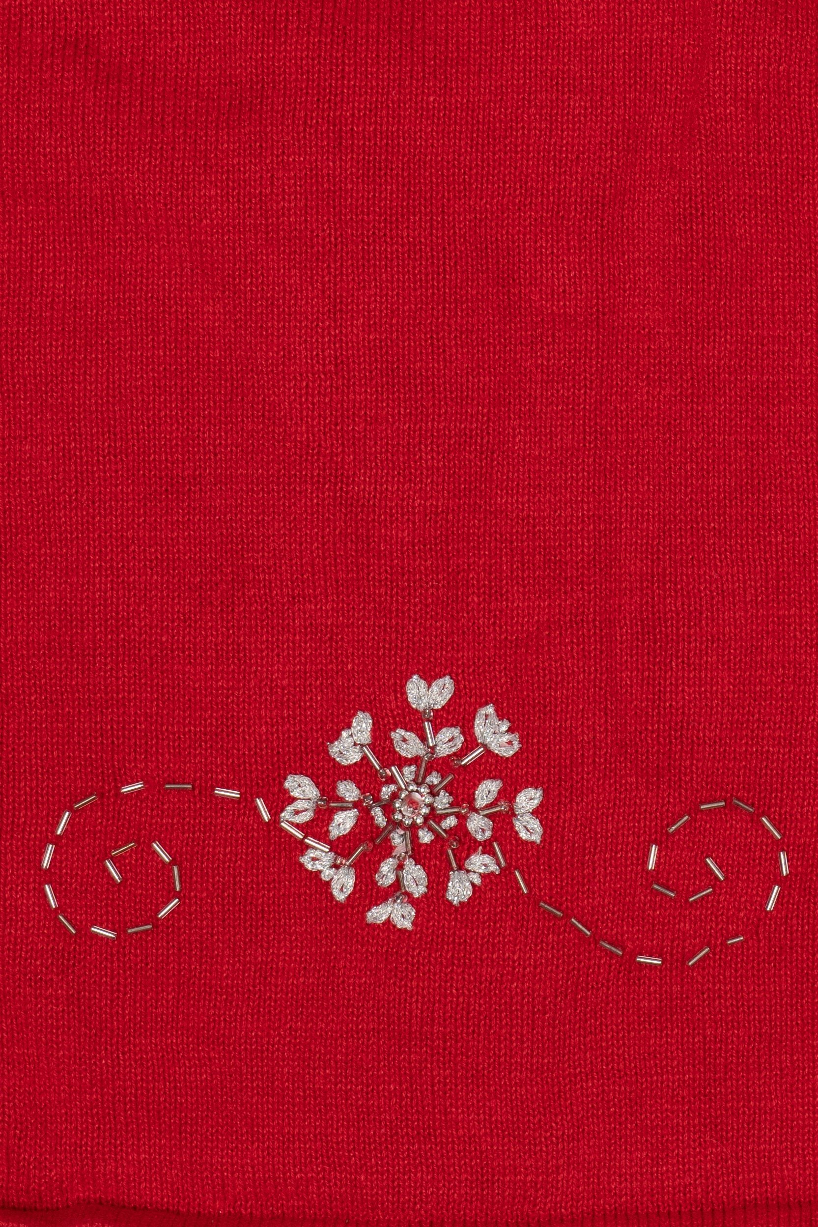 Vintage Red Designers Originals Studio Snowflakes Christmas Vest (1990s)
