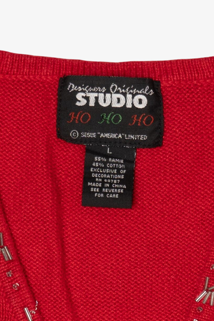 Vintage Red Designers Originals Studio Snowflakes Christmas Vest (1990s)