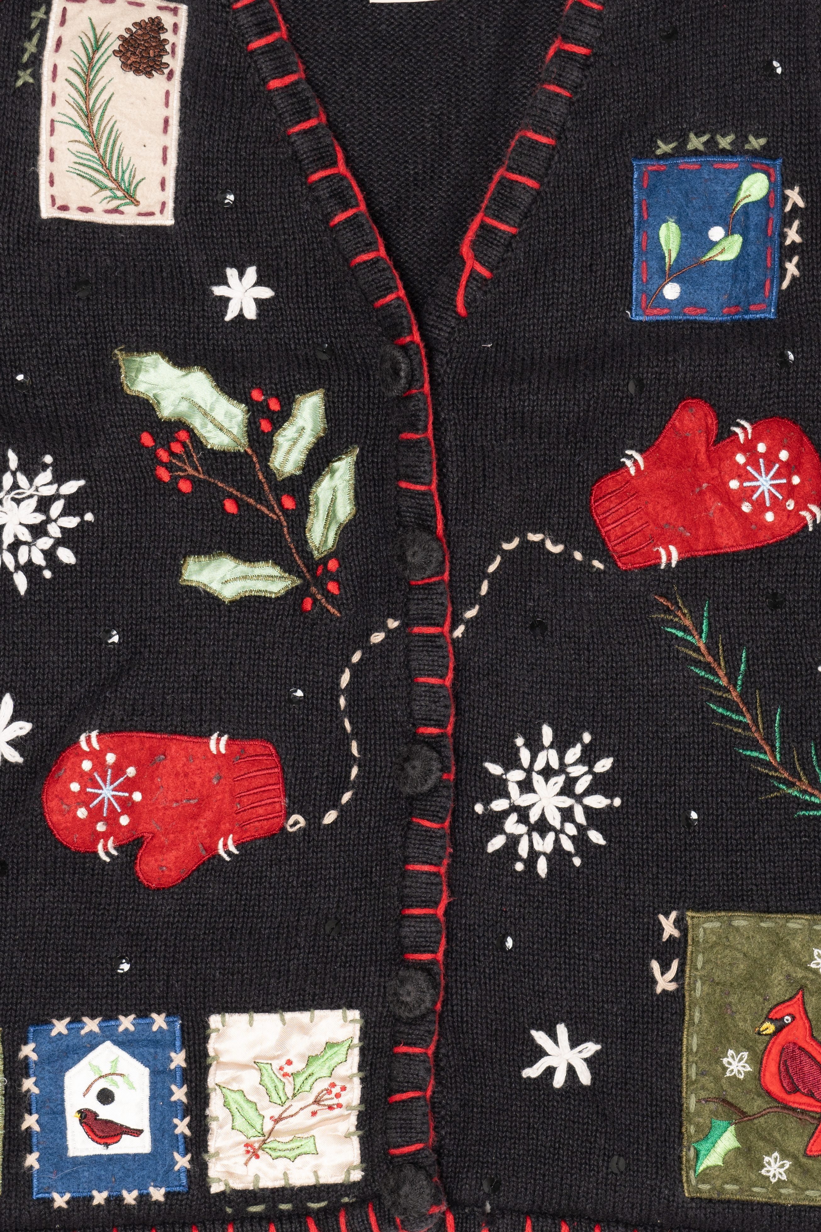 Vintage Black Basic Editions Ugly Christmas Vest (1990s)