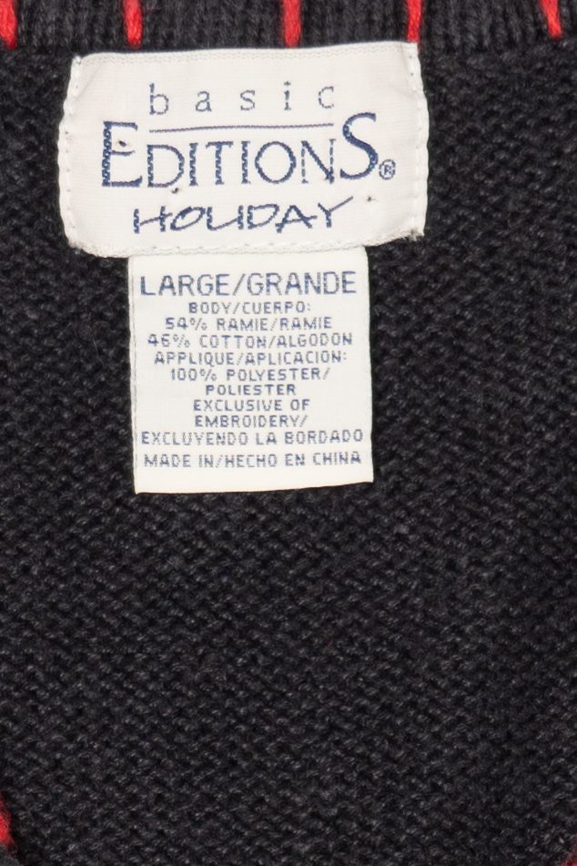 Vintage Black Basic Editions Ugly Christmas Vest (1990s)