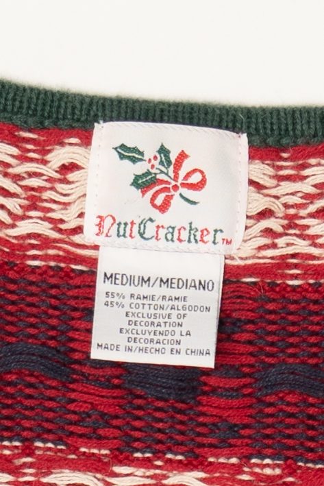 Vintage Red Nutcracker Ice Skating Ugly Christmas Vest (1990s)
