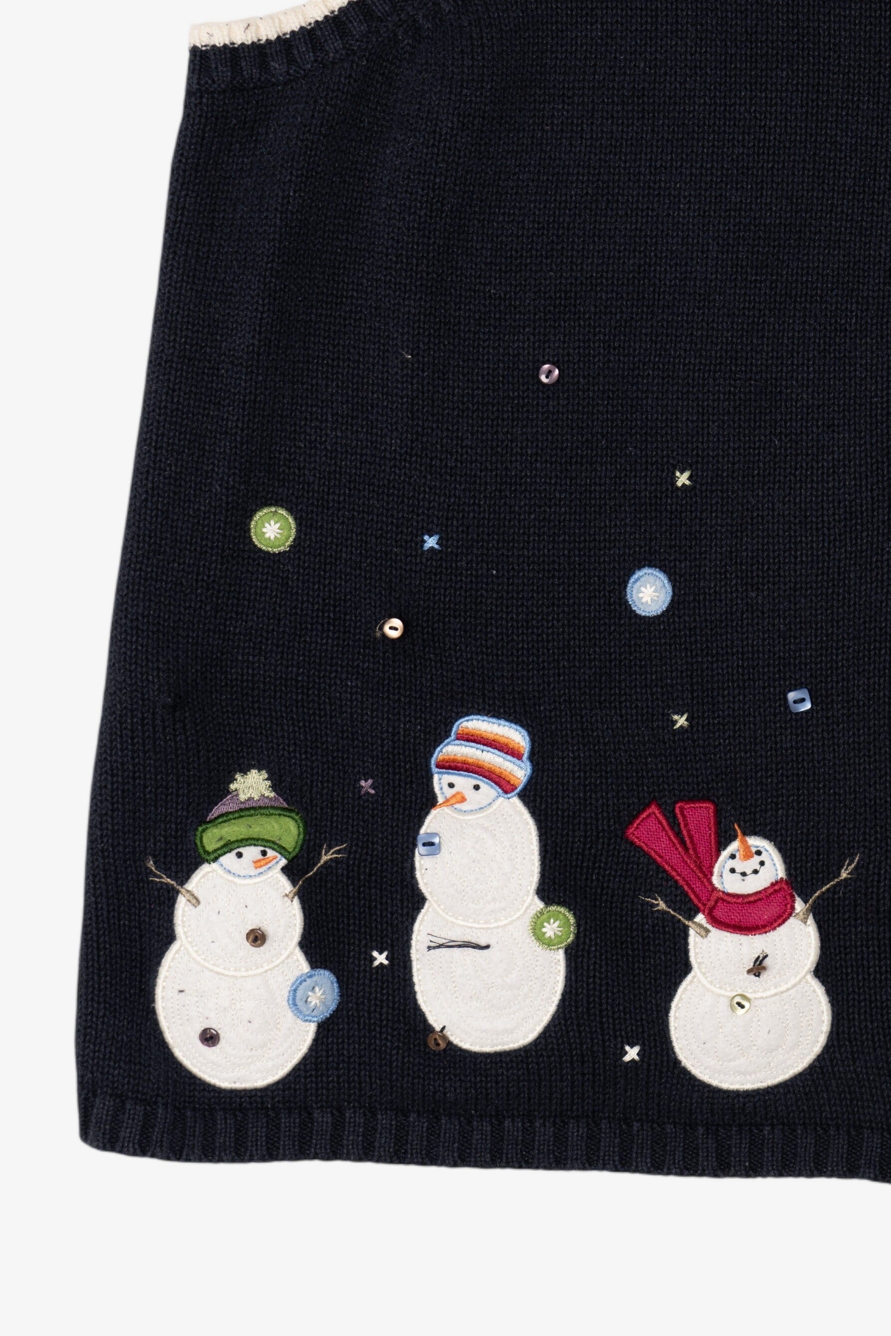 Vintage Black CJ Banks Snowmen Ugly Christmas Vest (2000s)