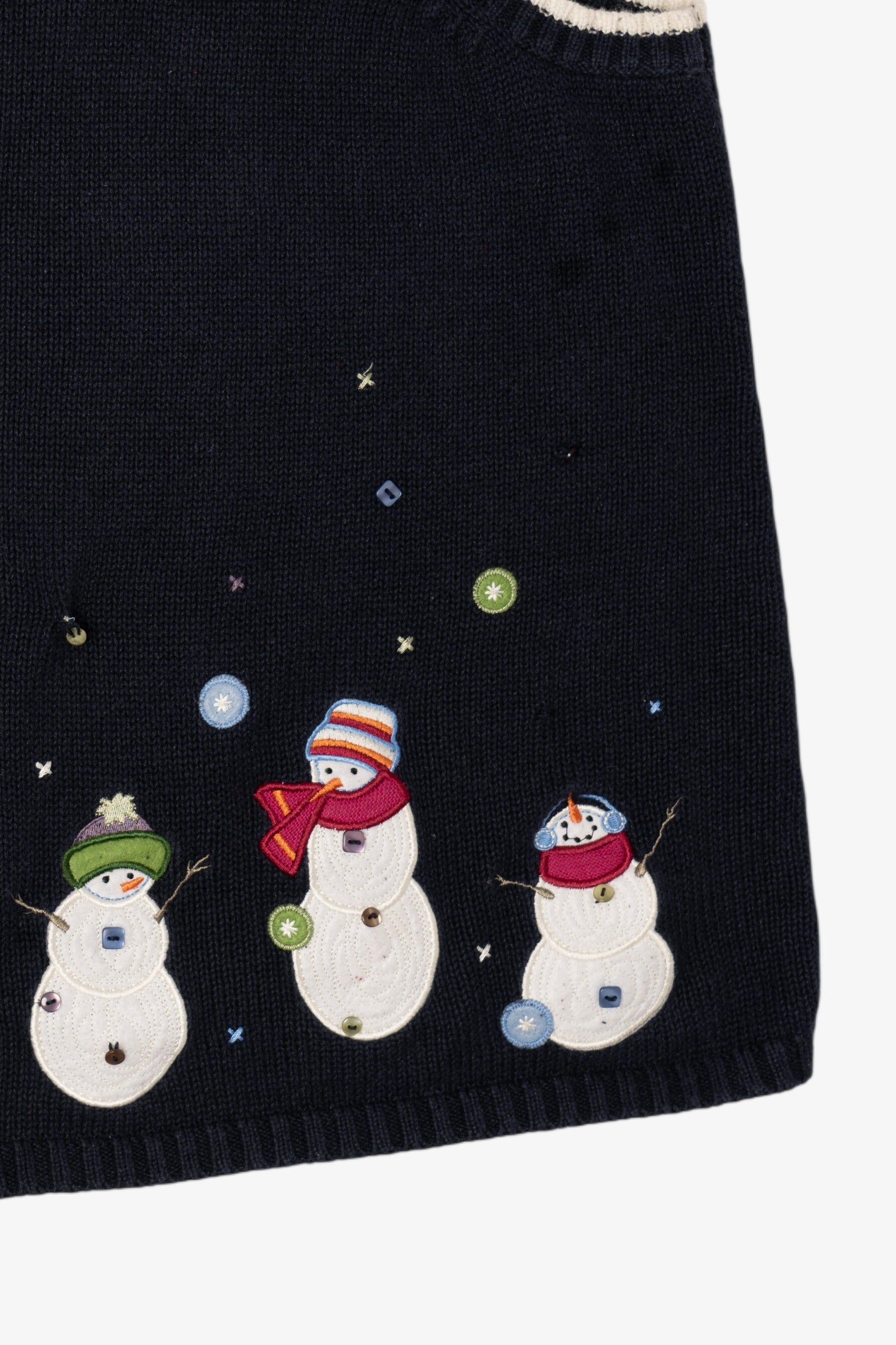 Vintage Black CJ Banks Snowmen Ugly Christmas Vest (2000s)