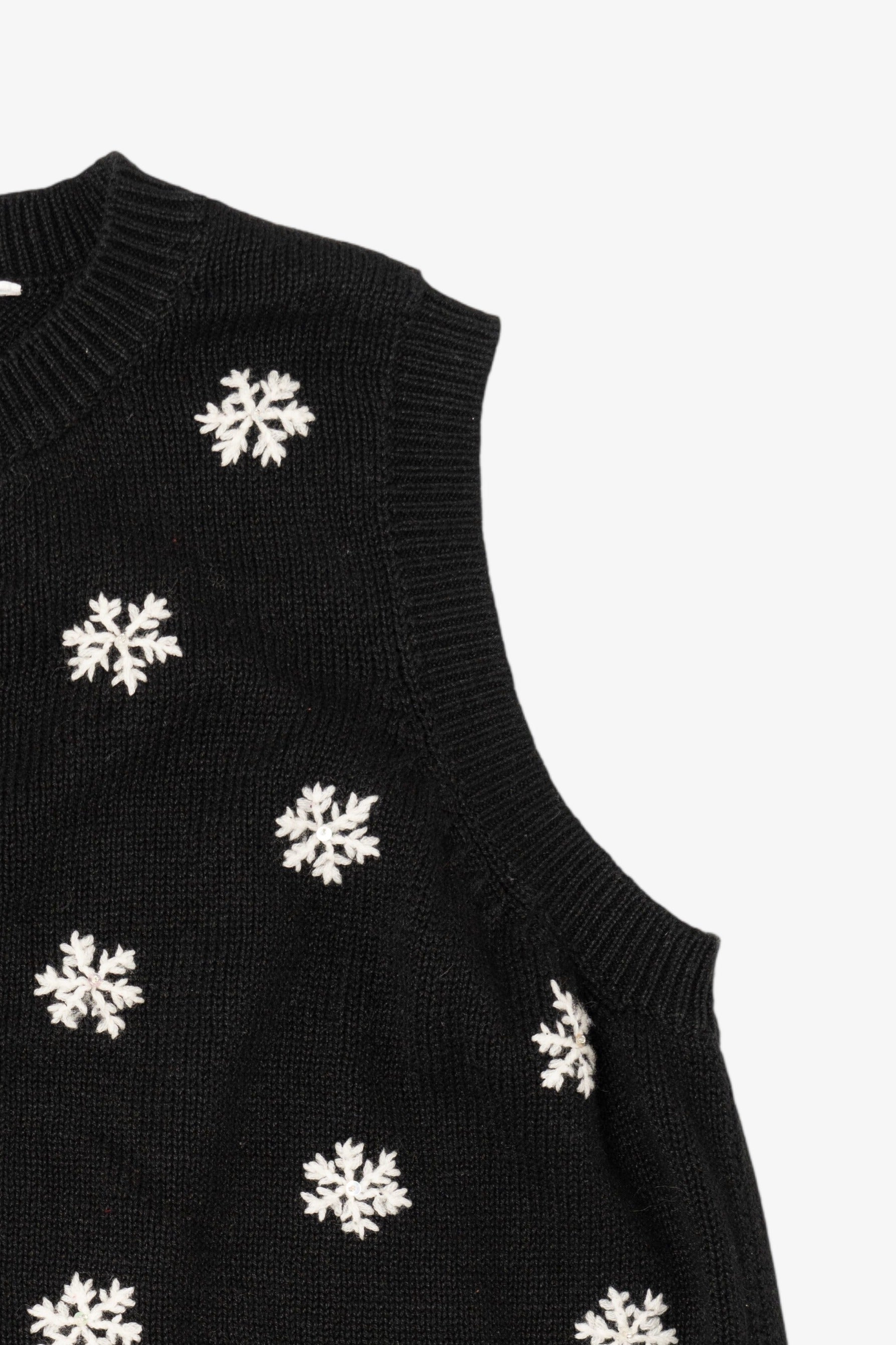 Vintage Black Snowflakes Ugly Christmas Vest (2000s)