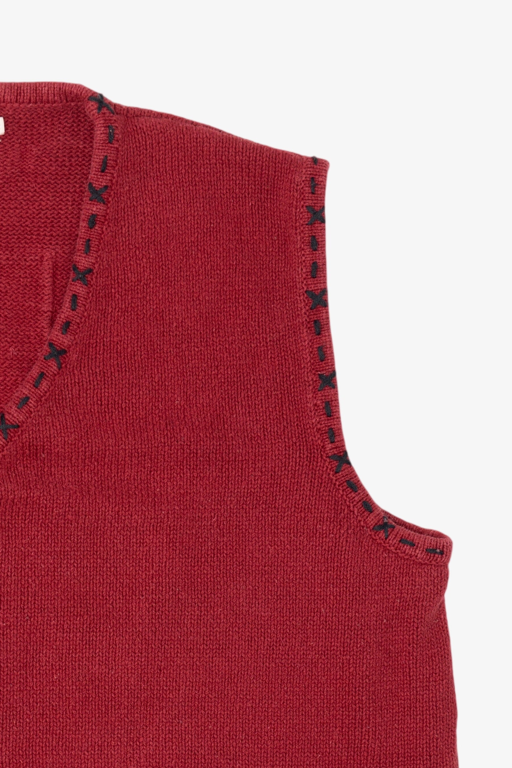 Vintage Red Cottage Cove Ugly Christmas Pocket Vest (1990s)